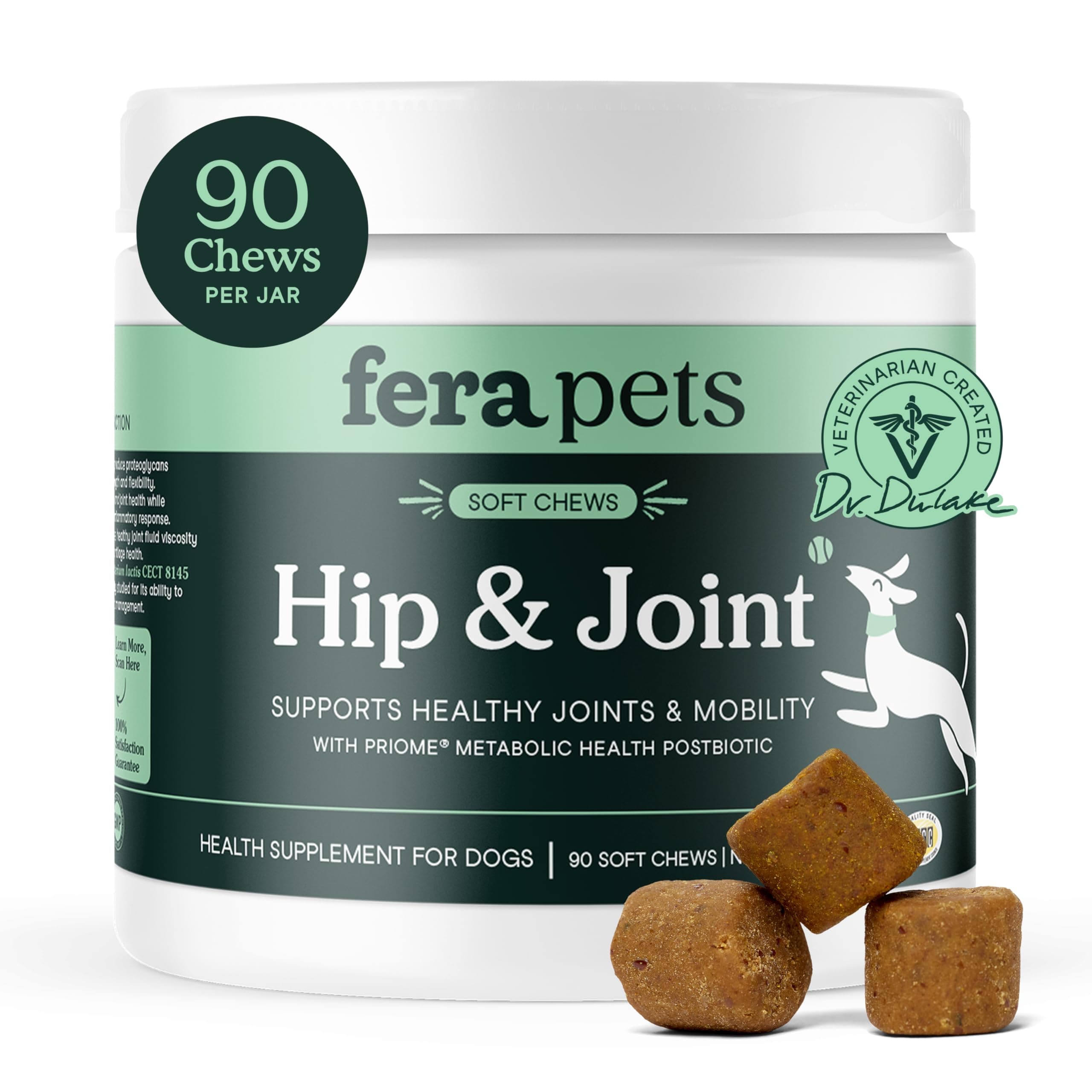 Hip & Joint Supplement for Dogs with Glucosamine, MSM, Chondroitin, & Green Lipped Mussel - Supports Healthy Joints and Weight Management - 90 Soft Chews