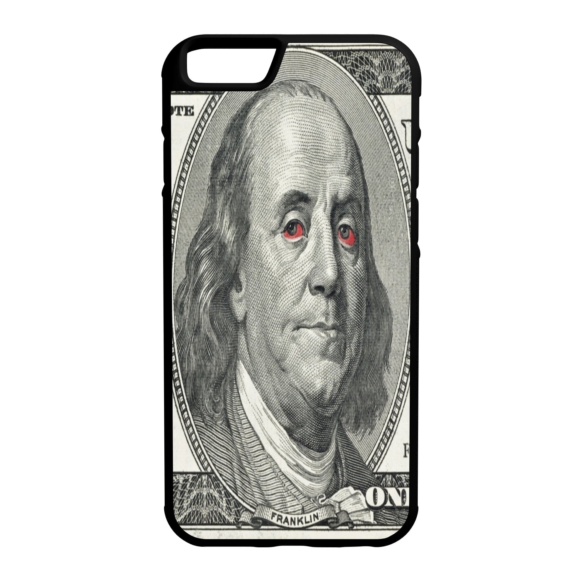 $100 Bill Red Eyes Ben Franiklin iPhone 6 Plus 5.5" Hybrid Rubber & Plastic Case Kush