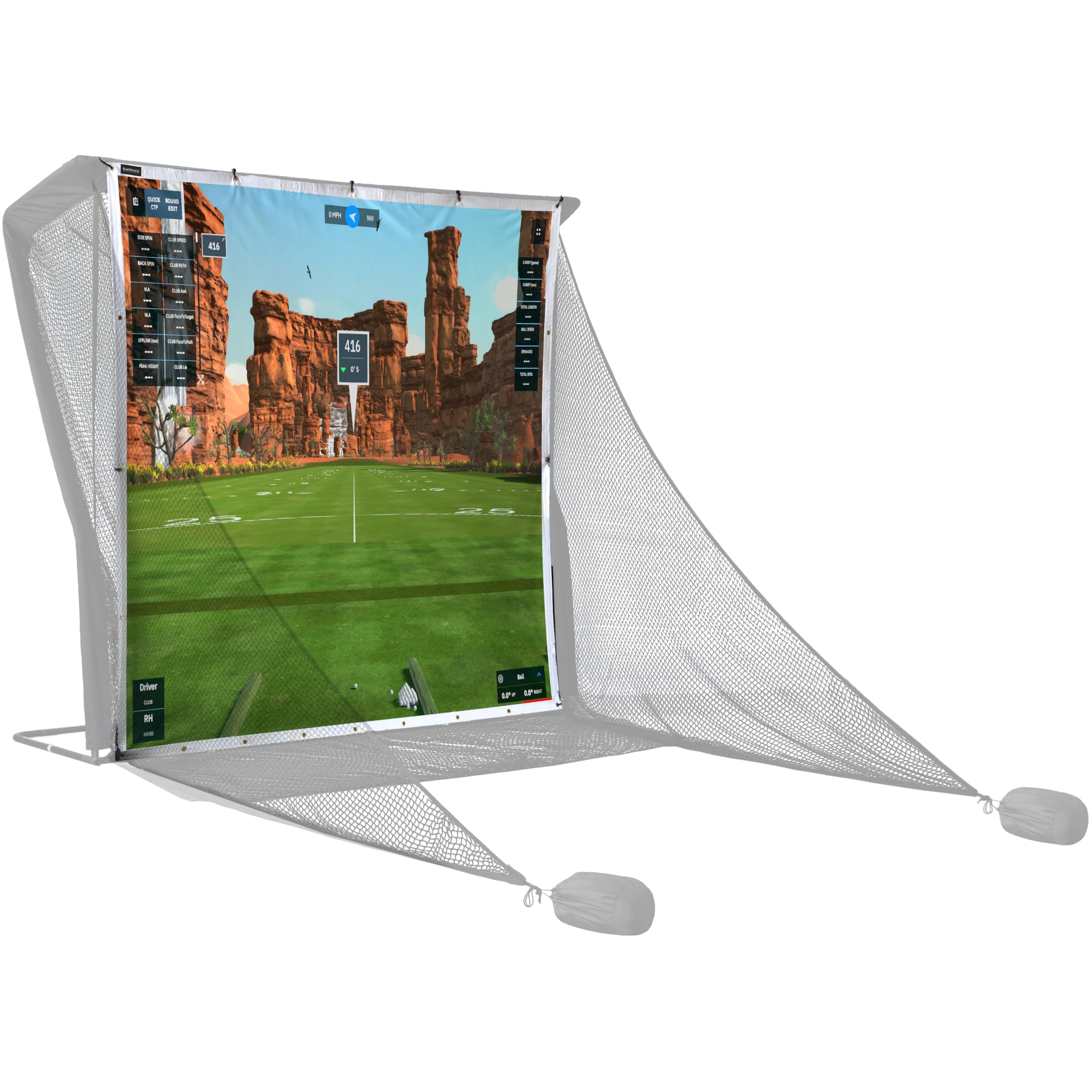 Deluxe Home Driving Net Impact Screen 2.4x2.5m - Projector Screen for Golf Simulation, Compatible with Driving Net (Net NOT included), Includes 20 Bungee Cords, Premium Impact Fabric