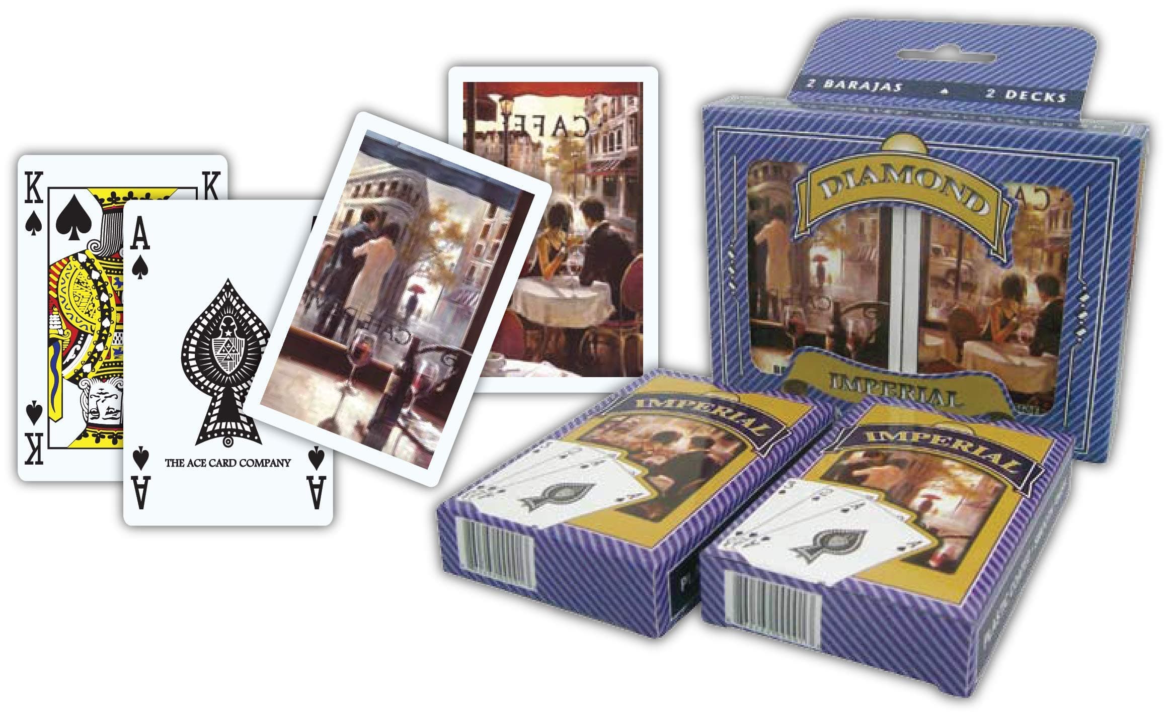 ACE: 4 Decks of 100% Waterproof Plastic Playing Cards Black Colour- Bridge Size - Jumbo Index - Casino Quality Cards for Black Jack, Rummy, Euchre, Magic Props