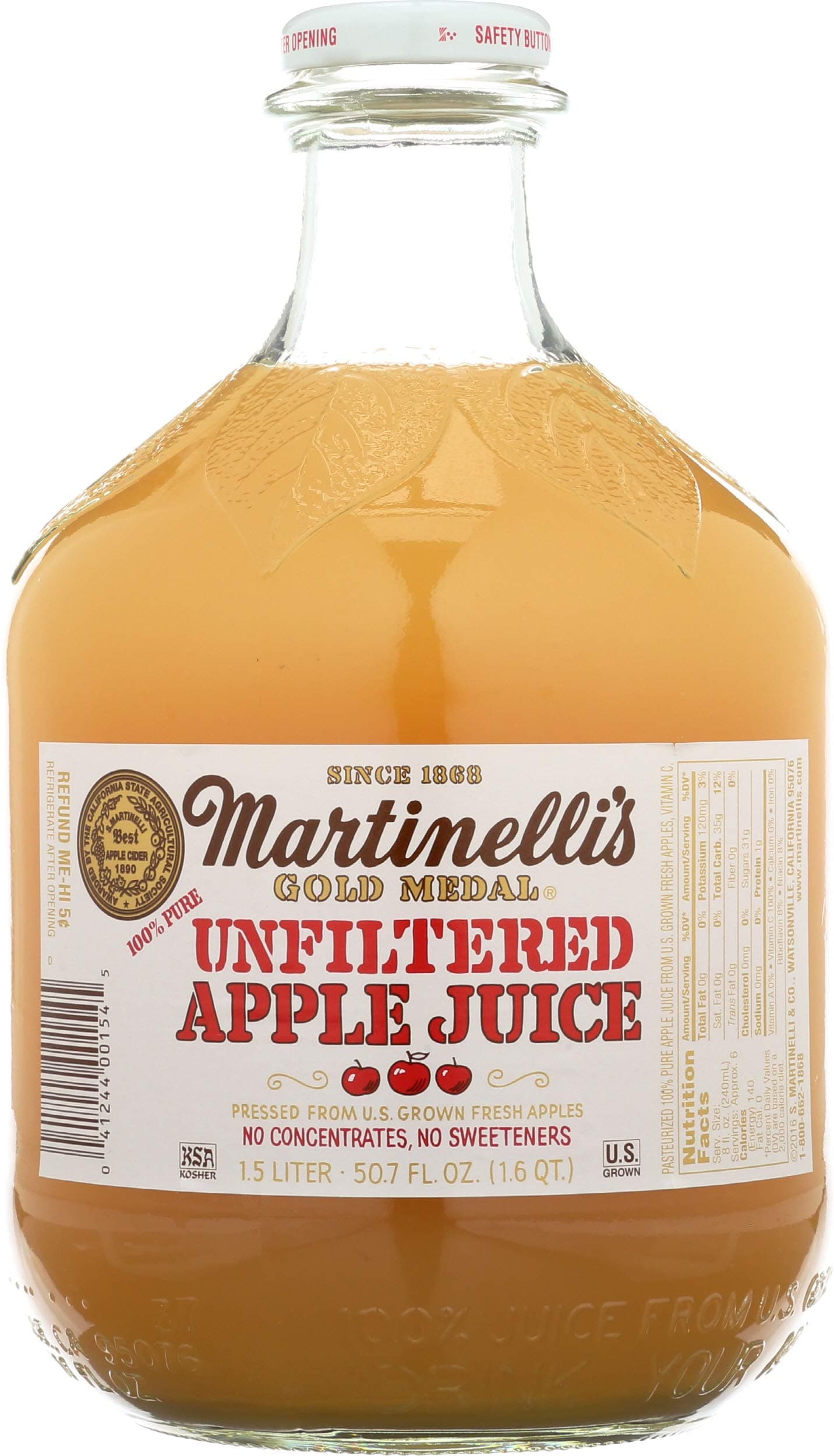 Martinelli's, Juice Apple Unfiltered, 50.7 Fl Oz