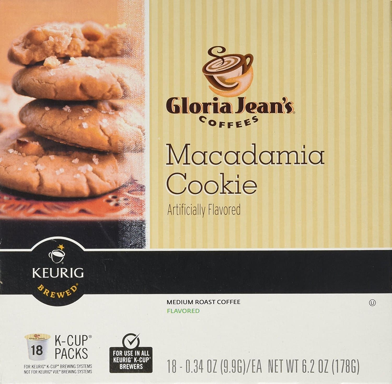 Macadamia Cookie Flavored Coffee - 18 K-cups for Keurig Brewer