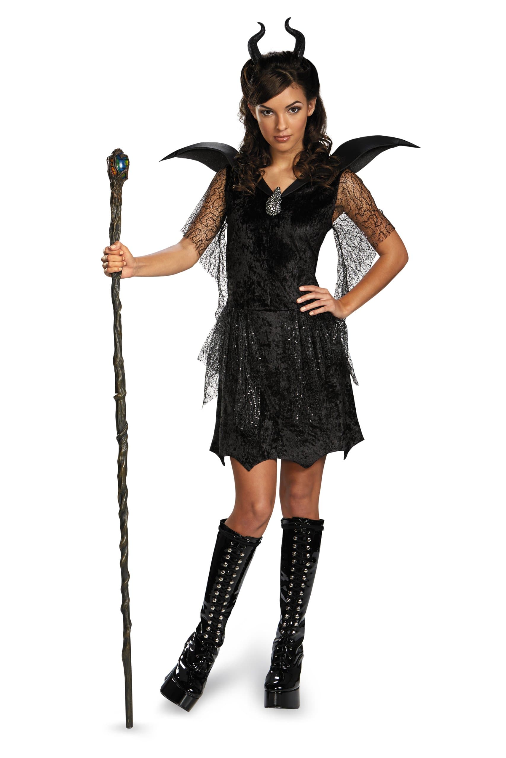 Disney Maleficent Movie Black Gown Tween Deluxe Costume, Medium/7-8