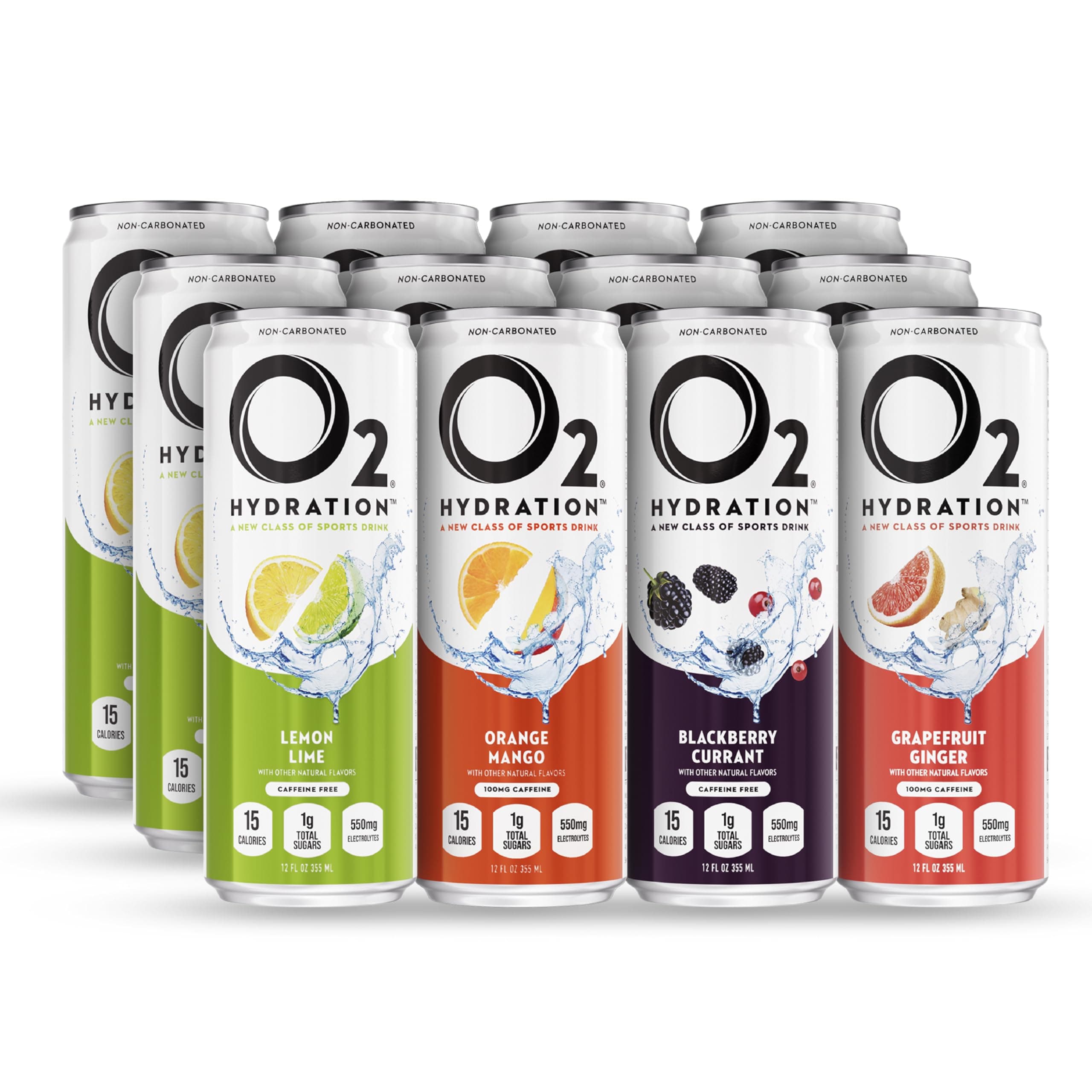 Oxygenated Sports Recovery Drink | 120% More Electrolytes Than Standard Sports Drinks | Variety Pack | Non-Carbonated Electrolyte Drink | Post Workout Recovery Drink | 12 oz Cans (12 Pack)