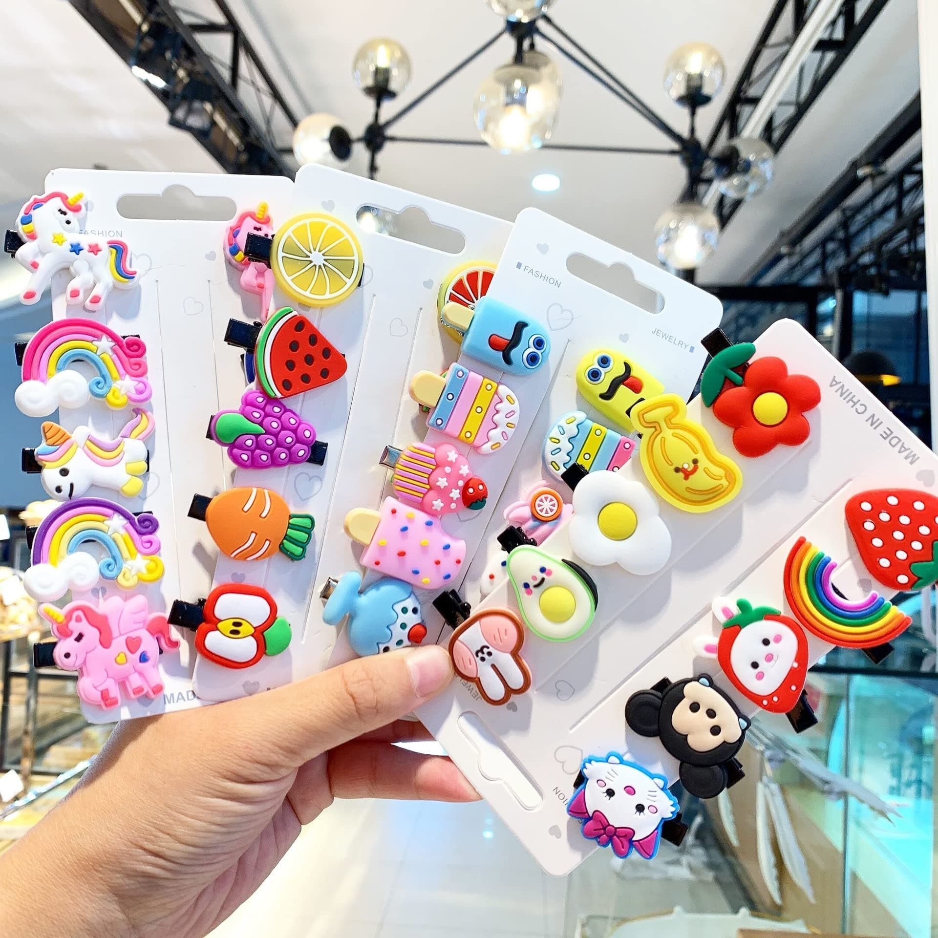 Saavi Mini Emoji/Cartoon Hair Clips Set for Kids and Girls
