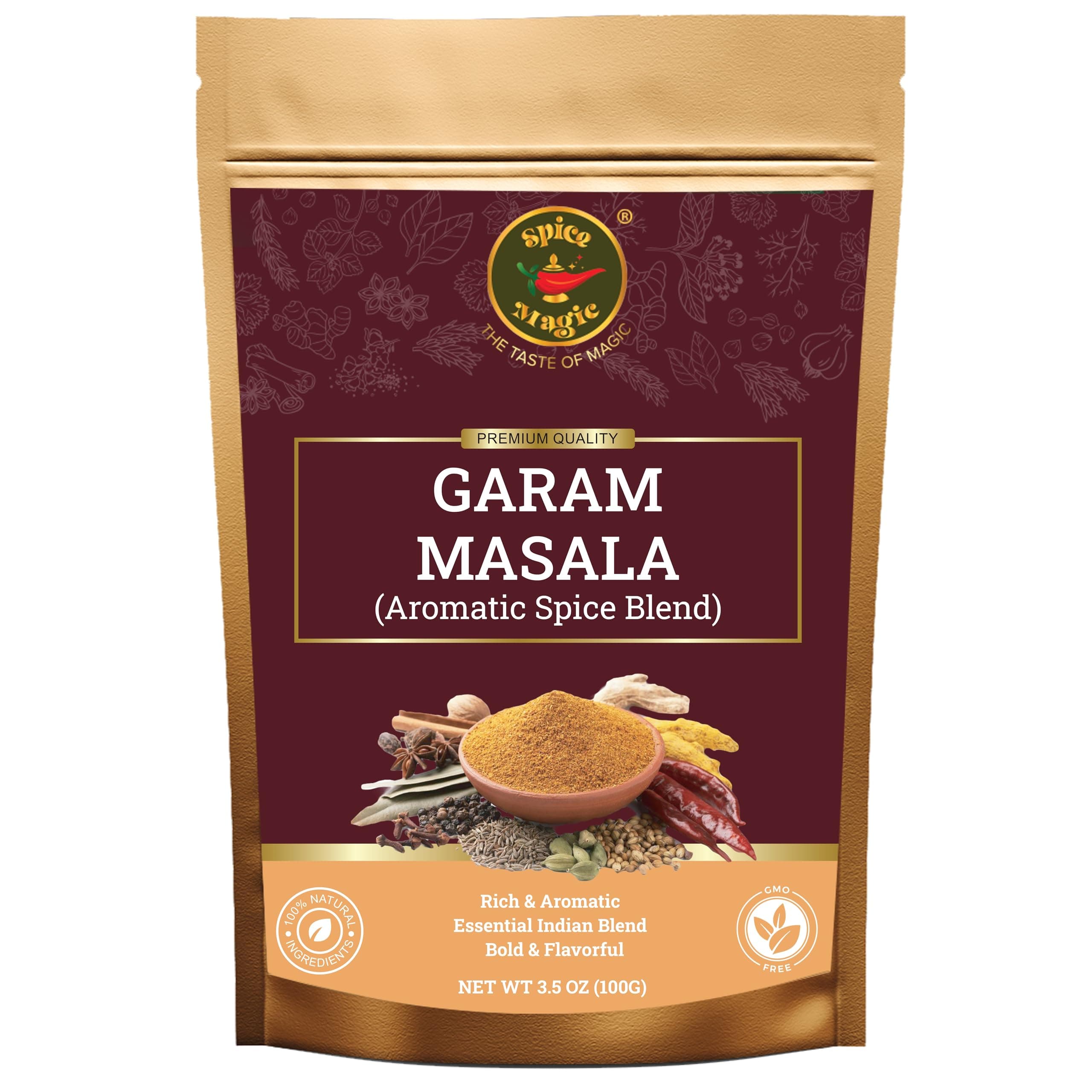 Spice Magic Garam Masala Powder 3.5 oz (100 g) | Premium Indian Spice Blend | All-Natural, Salt-Free, Vegan & Non-GMO
