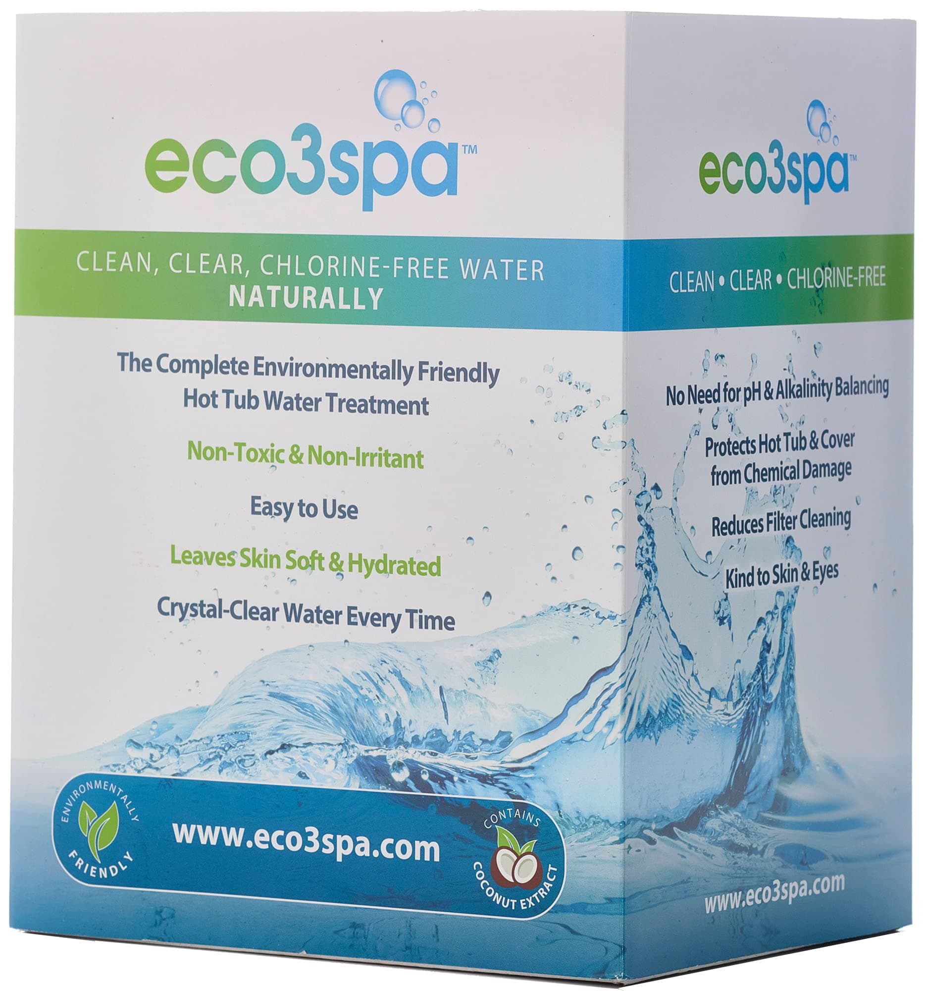 – eco3spa Watercare Kit (with Multi-function Active Oxygen Granules) - Chlorine Free Hot Tub Sanitiser