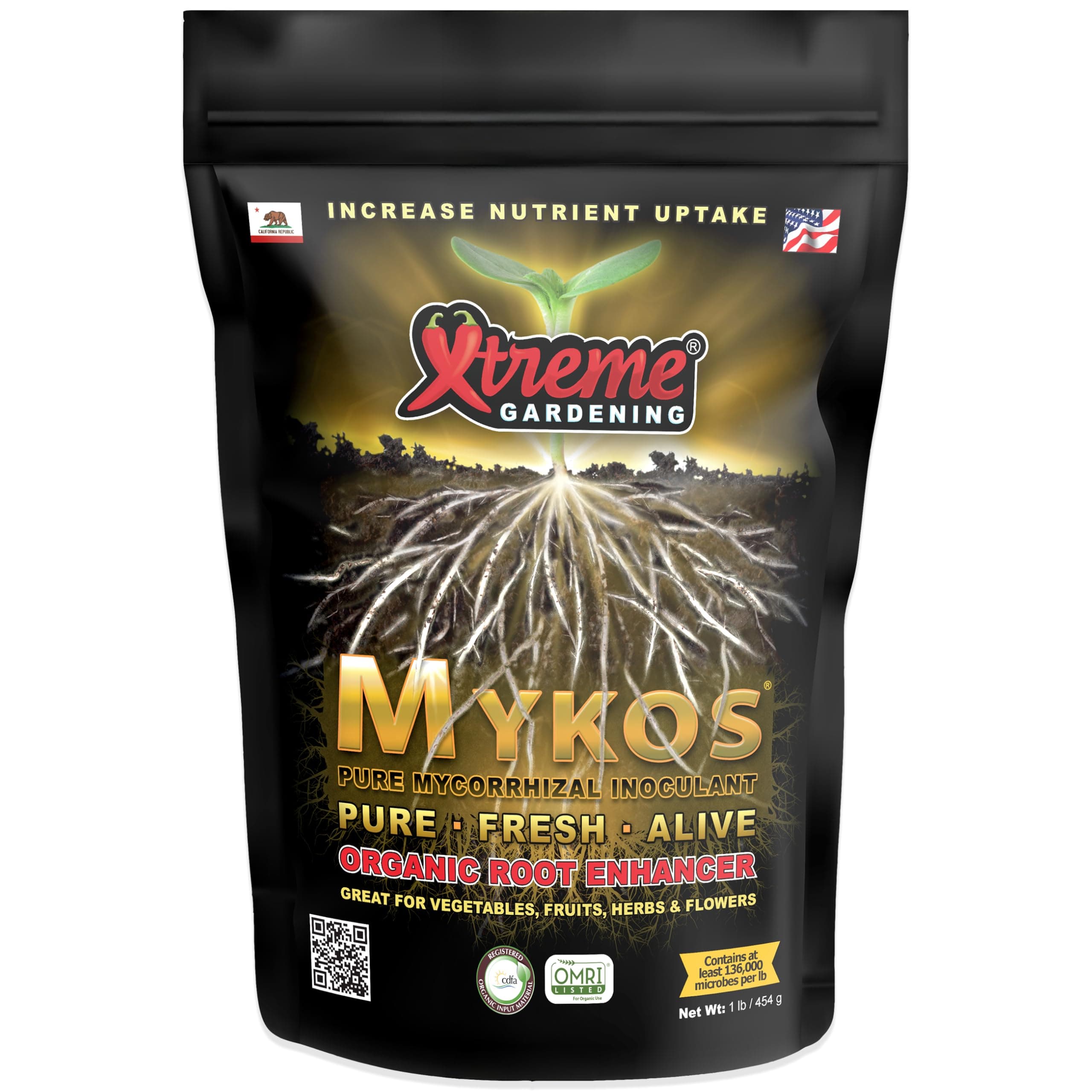 Xtreme Gardening Mykos 0.5 kg - Mycorrhiza Mushroom Root Stimulator for Plants - Organic Root Booster for Stronger Roots, Larger Growth & Higher Yields - Mycorrhiza for Vegetables, Flowers & Trees