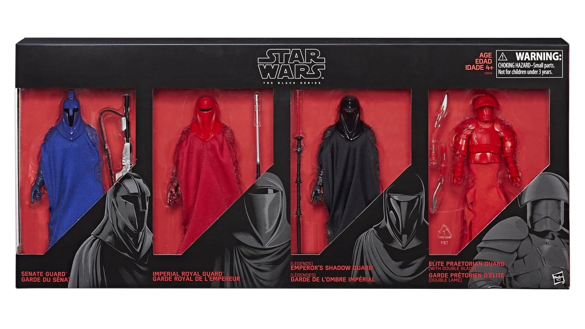 Star Wars The Black Series Guard Action Figure 4 Pack Exclusive Senate, Imperial Royal, Emperors Shadow and Elite praetorian