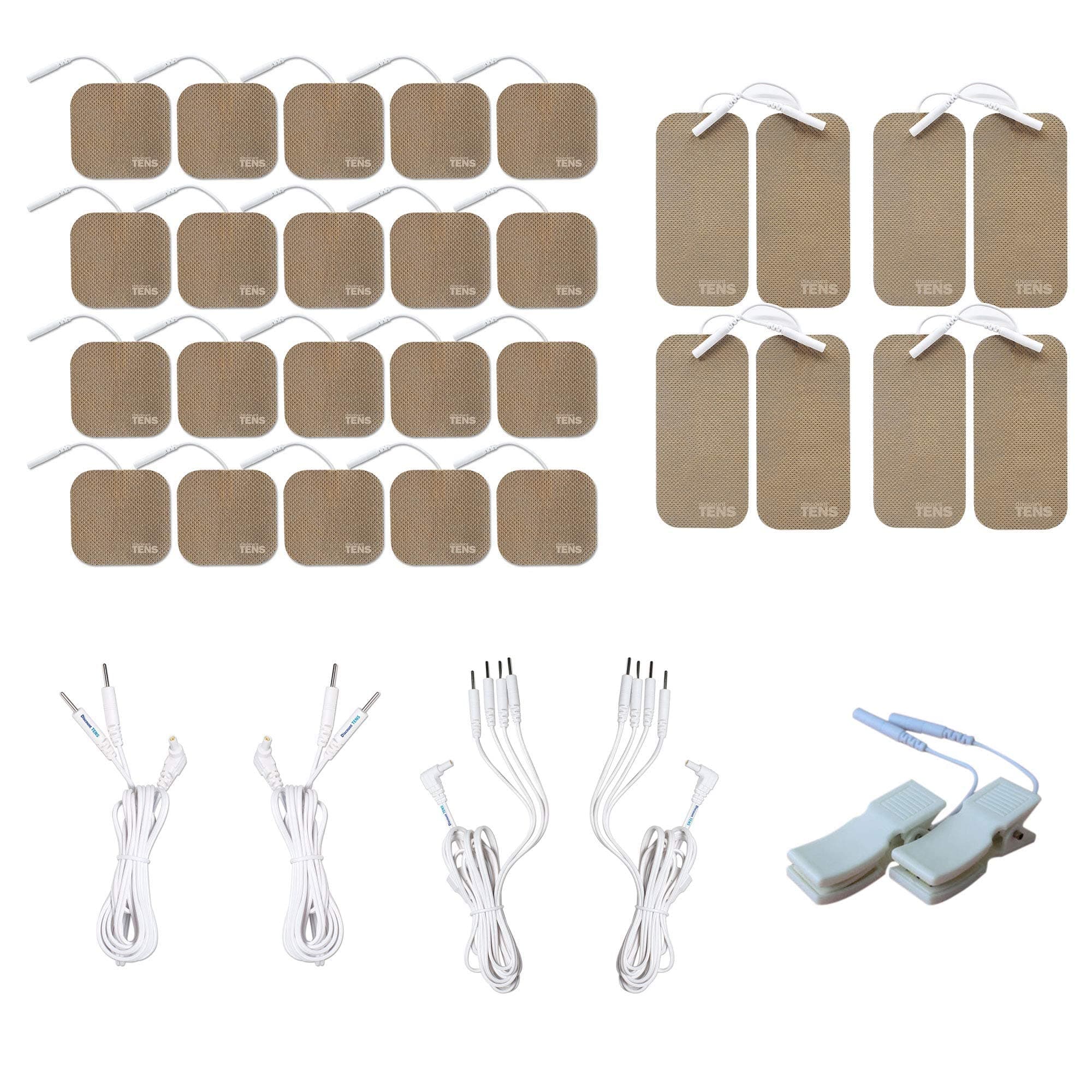 Discount TENS TENS 7000 Compatible Deluxe Refresh and Upgrade Pack, Renew Your TENS 7000 with Premium Electrodes and Lead Wires, Brand (Deluxe Pack)