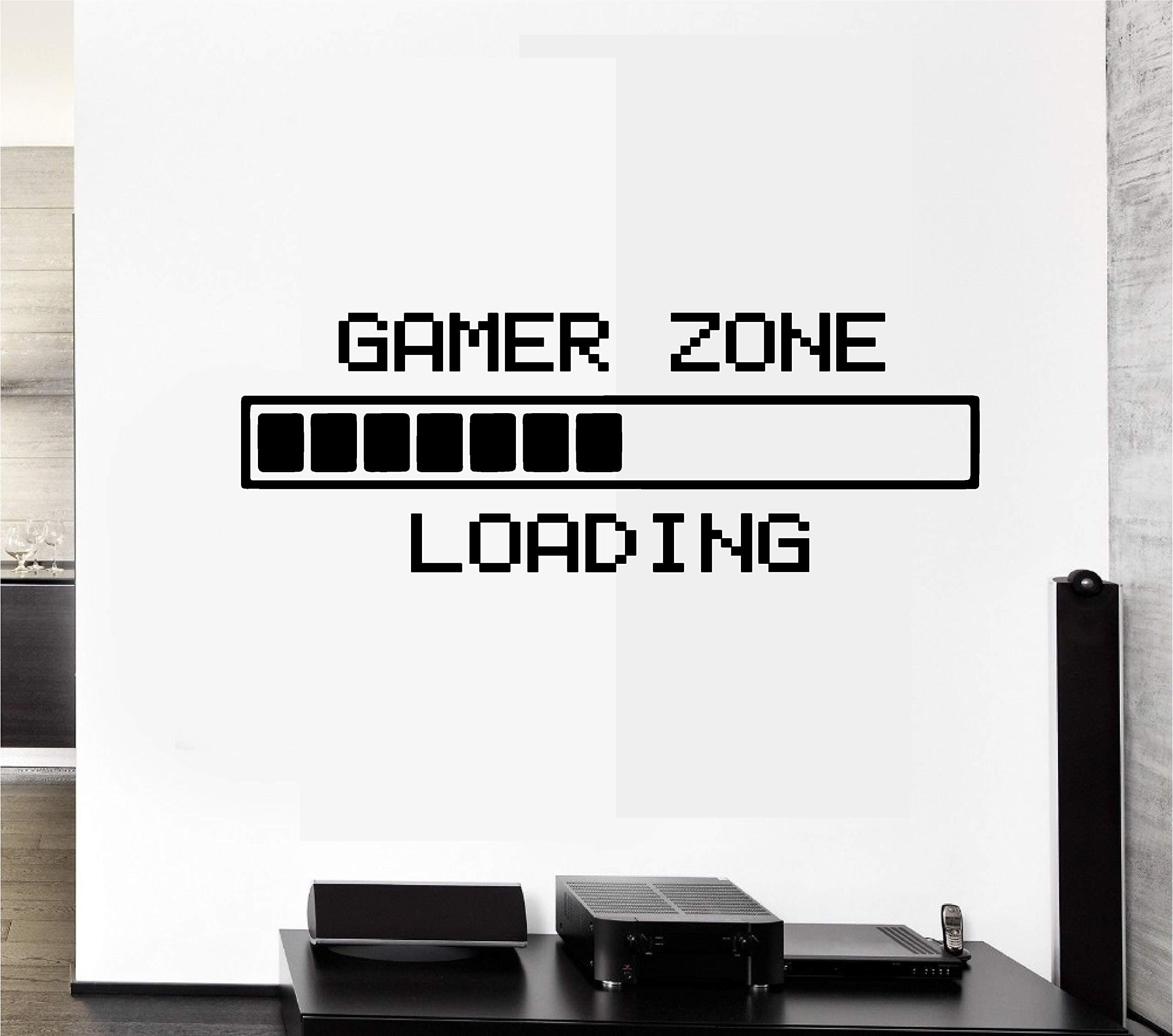 Gamer Zone Loading Computer Gaming Stickers Vinyl Wall Sticker Decor Loading Video Game Wall Removable - Car, Laptop,Wall Room (Designs # 6)