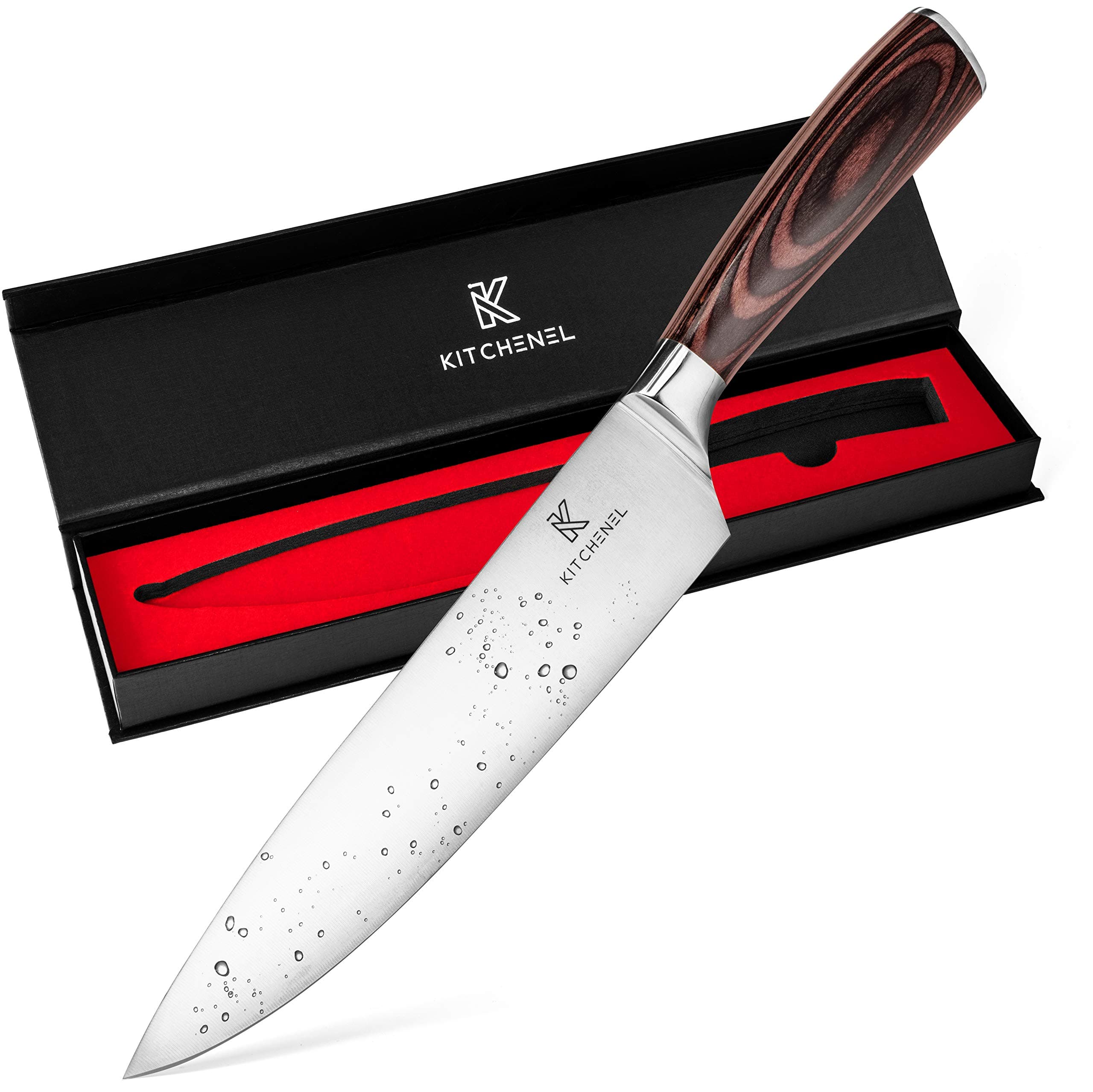 8 inch chef knife - Pro high carbon stainless steel kitchen knife with a gift case - Very sharp German chef's knife for professional cutting and slicing - Essential for gourmet cooking