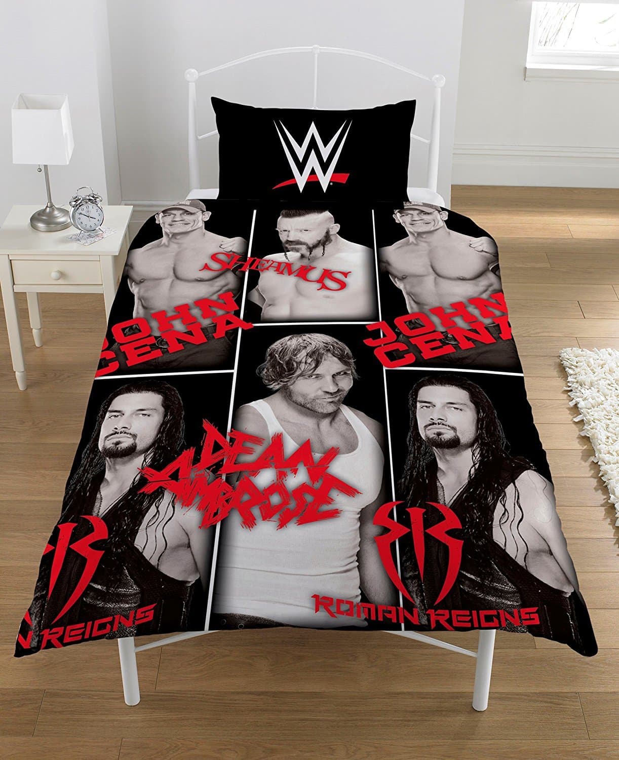 WWE4 Stars Roman Reigns John Cena Panel Double Bed Duvet Quilt Cover Set