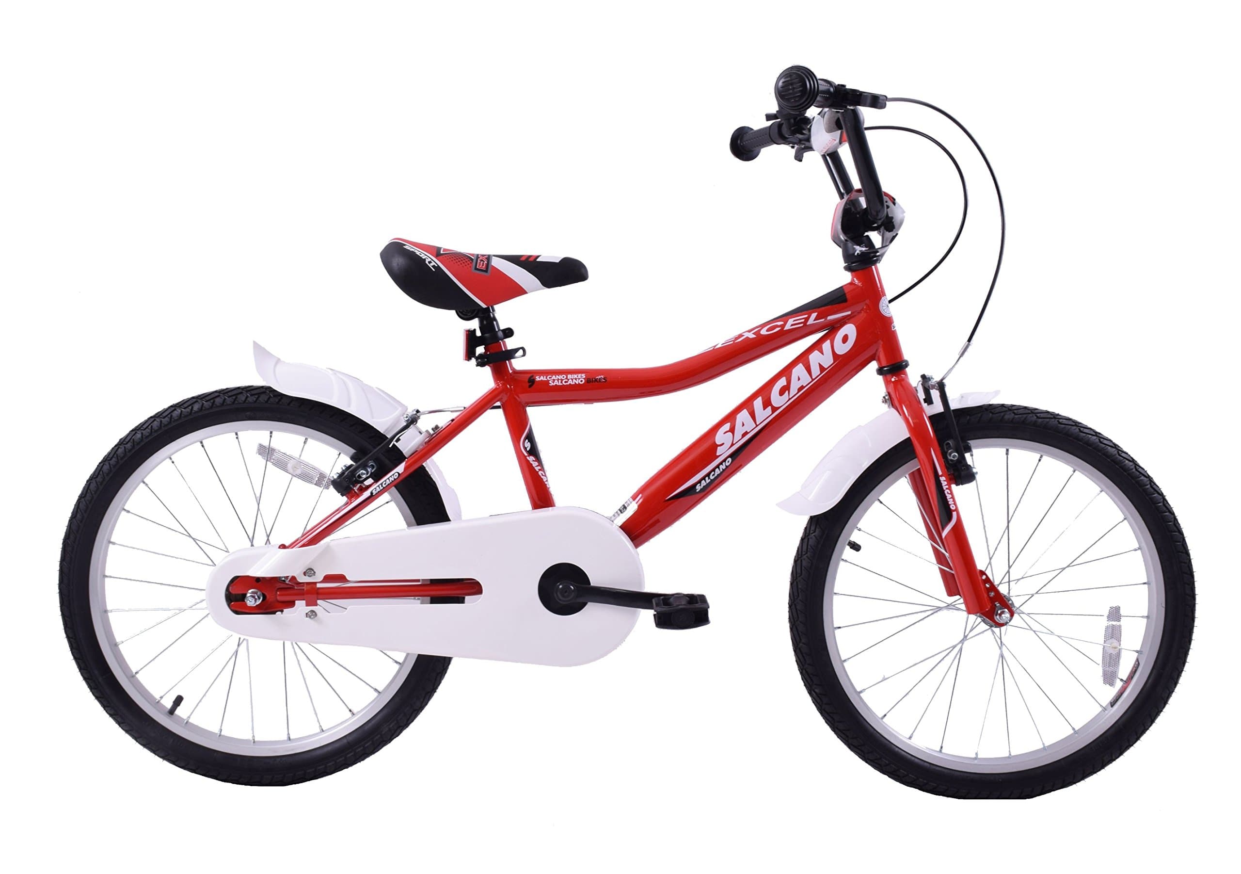 Salcano Excel 20" Wheel Boys Kids BMX Bike Single Speed Red White & Mudguards
