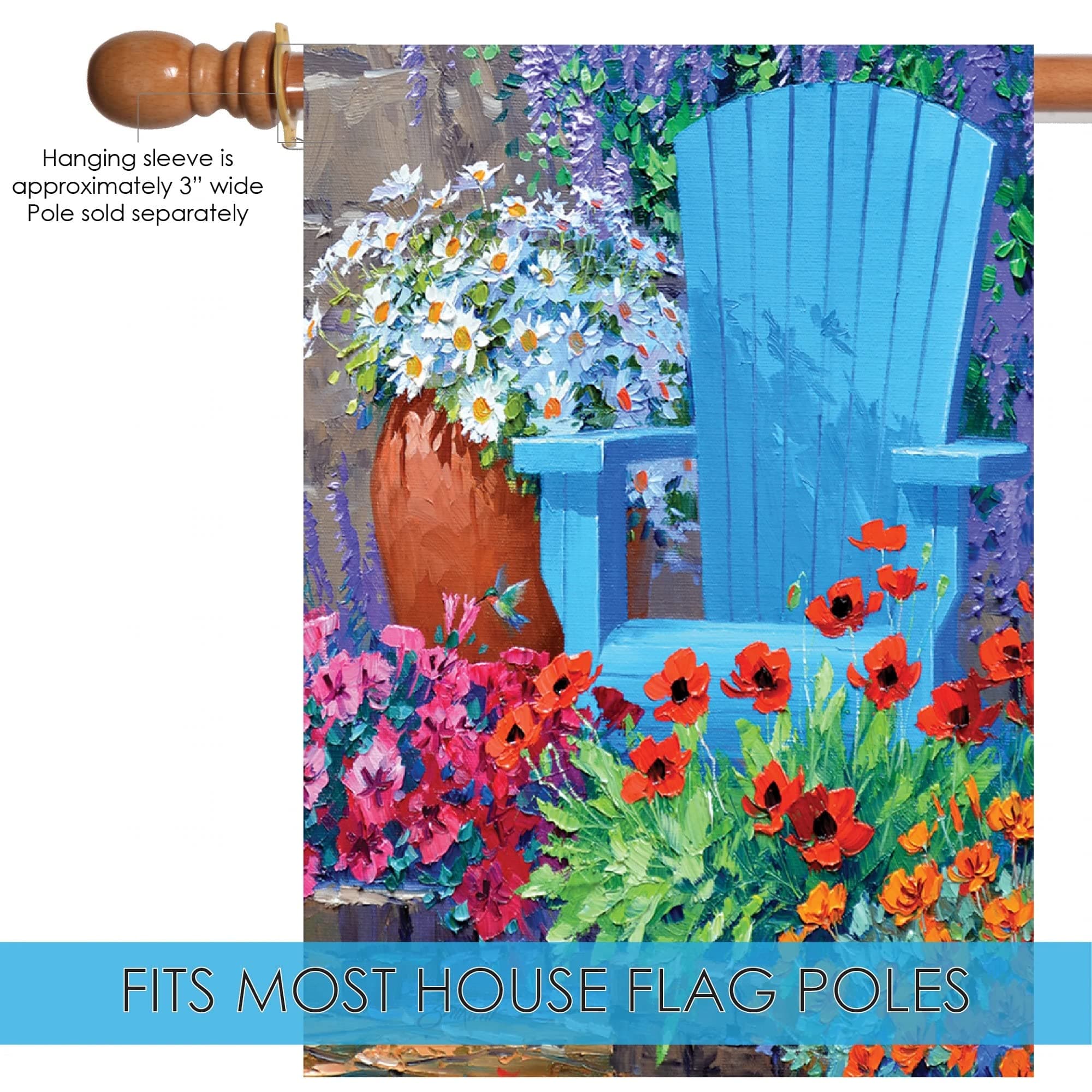 Toland Home Garden 109993 Adirondack Arrangement Spring Flag 28x40 Inch Double Sided for Outdoor Summer House Yard Decoration