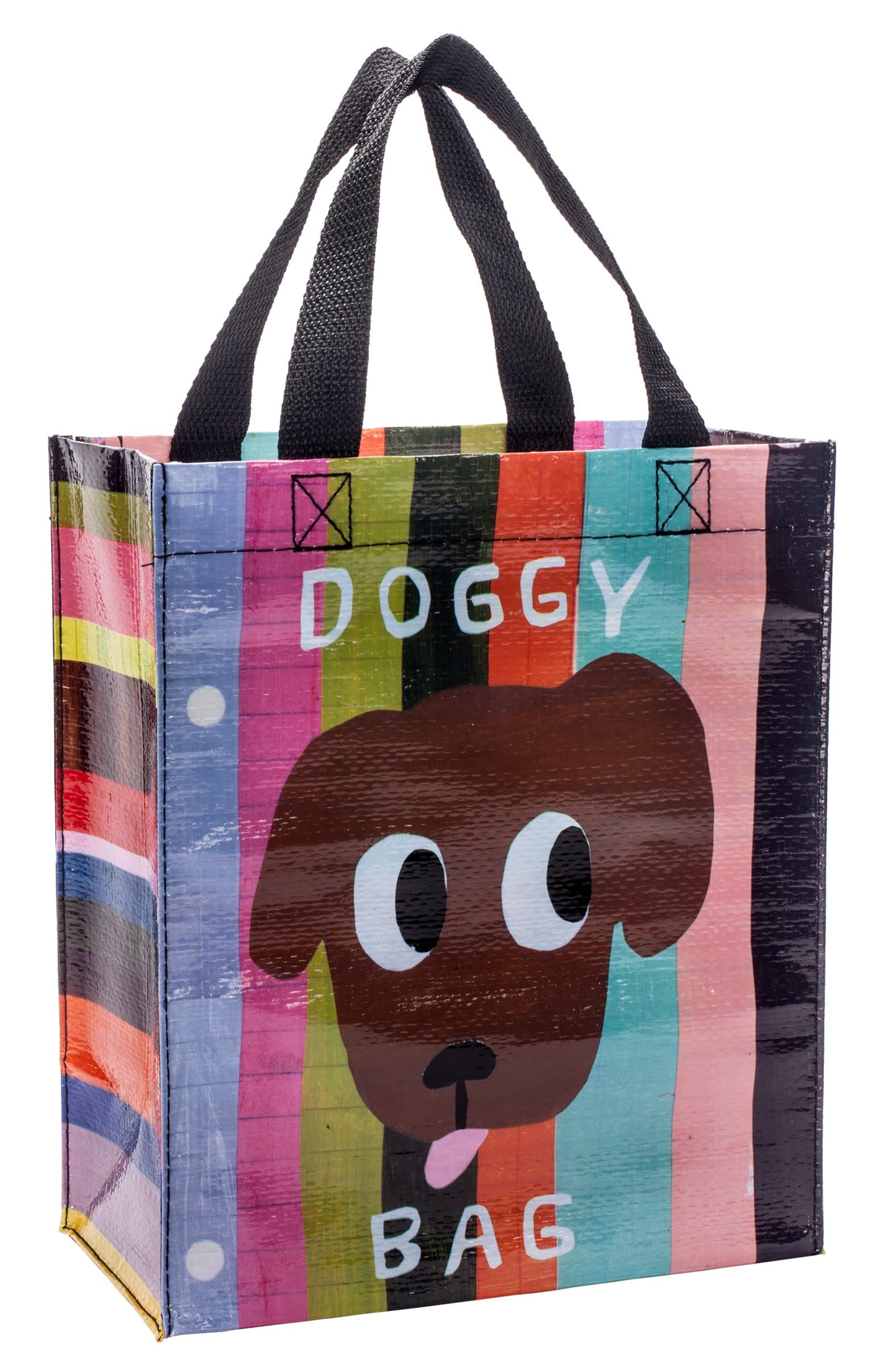 Handy Tote Bag - Doggy Bag - Recycled & Reusable Sturdy Canvas Shopping Bag with Quirky Art and Handles, 95% Recycled Material, Ideal for Lunch, Gift, Groceries 10" h x 8.5" w x 4.5" d