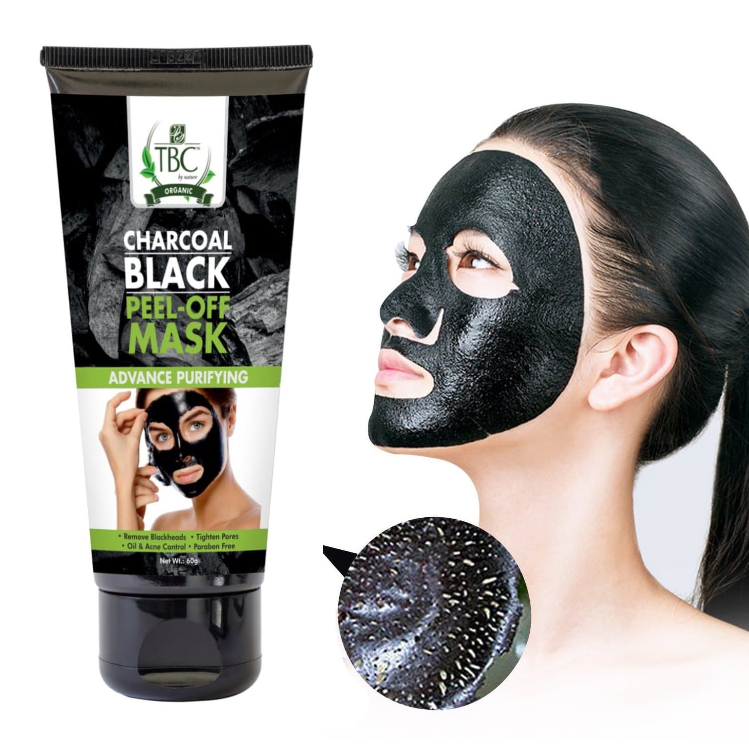 TBC Charcoal Black Peel Off Mask 100gm