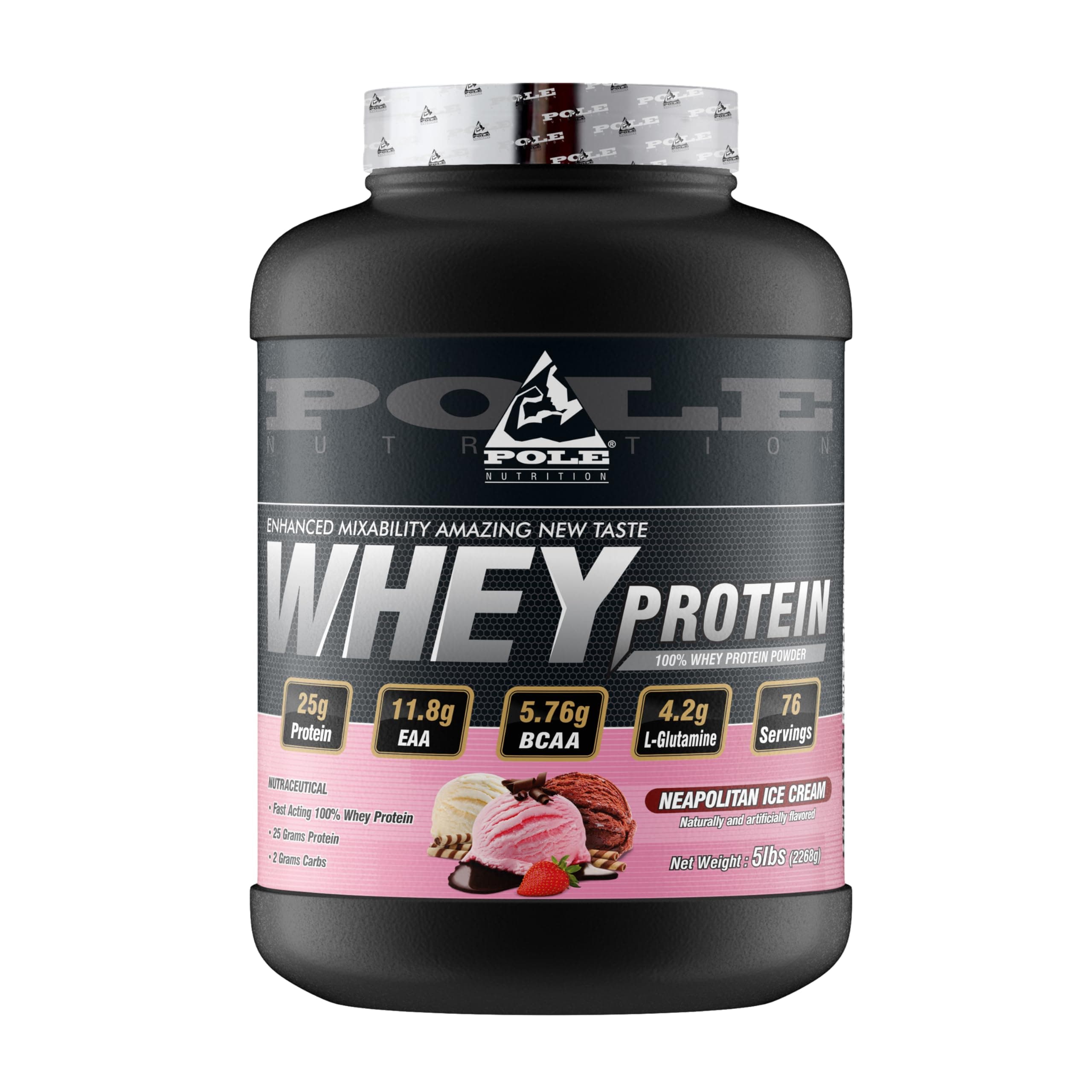 Pole Nutrition Whey Protein | Neapolitan Ice Cream | 5 Lbs