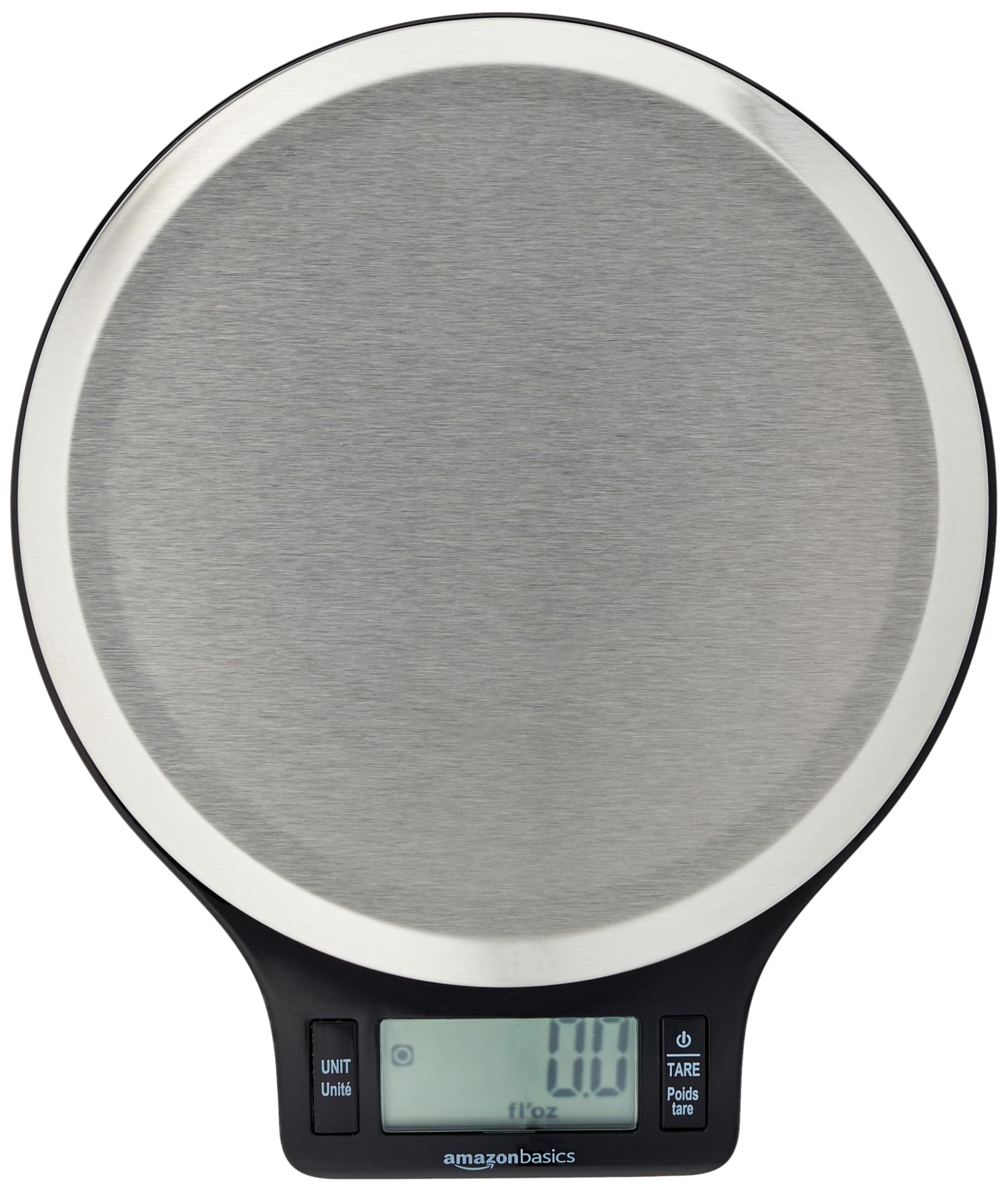 Digital kitchen scales with LCD display (with batteries), Black and Stainless Steel, BPA free, Weighs up to 11 pounds