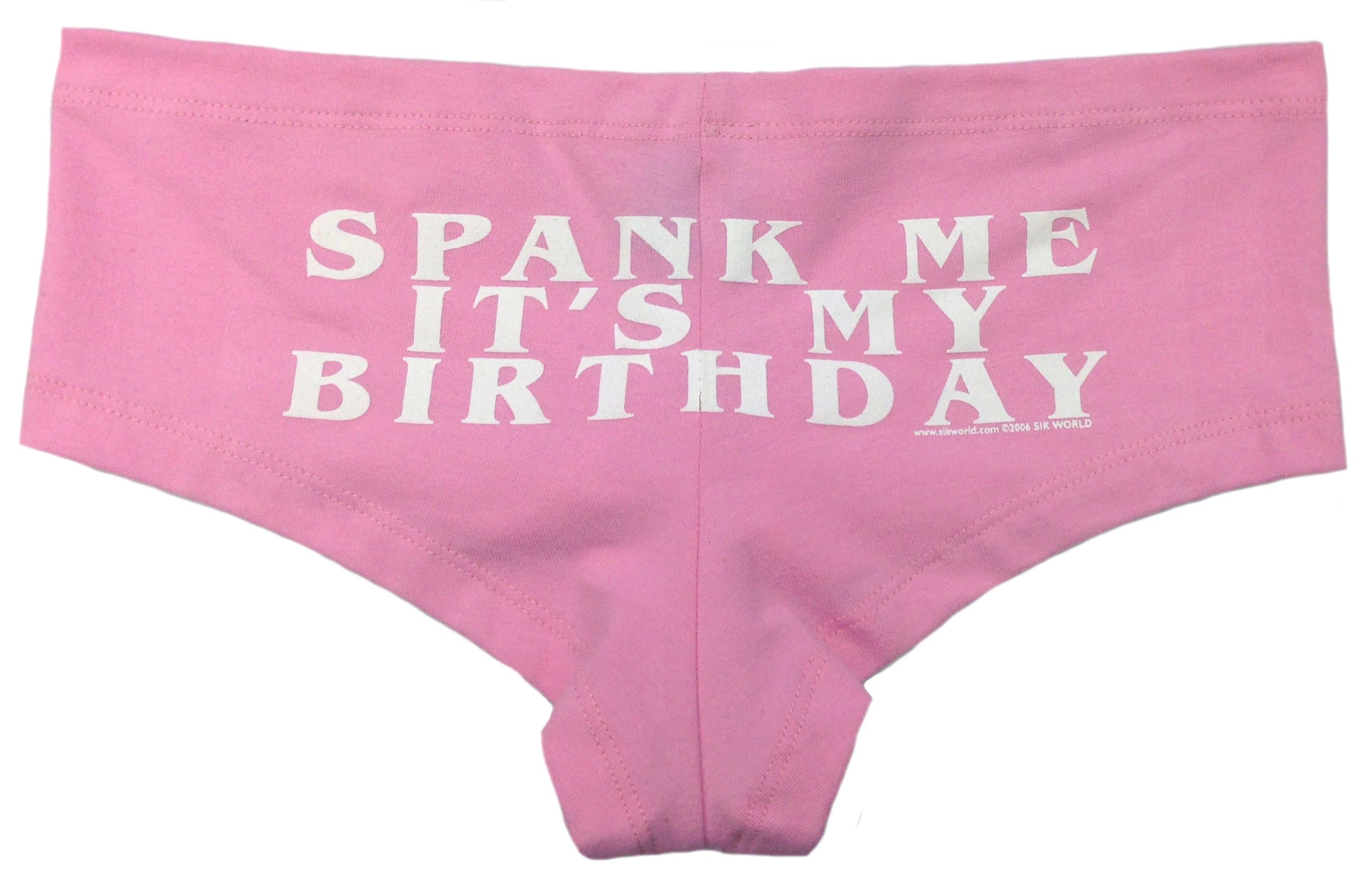 SPANK ME IT'S MY BIRTHDAY Womens Glow In The Dark Boy Shorts