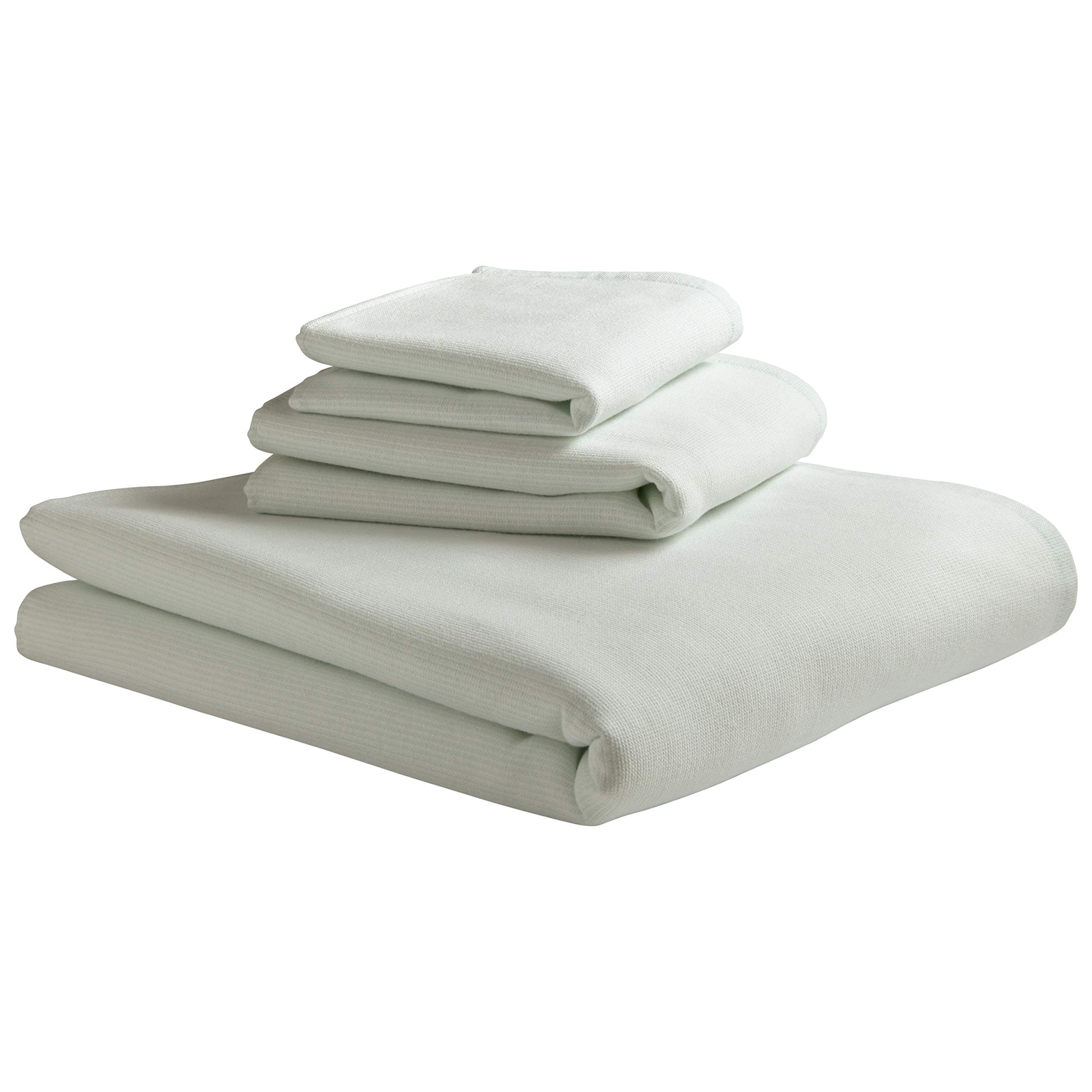 Amazon Brand – Rivet Casual Striped 100% Cotton Bath Towel, Hand Towel, and Washcloth, Sea