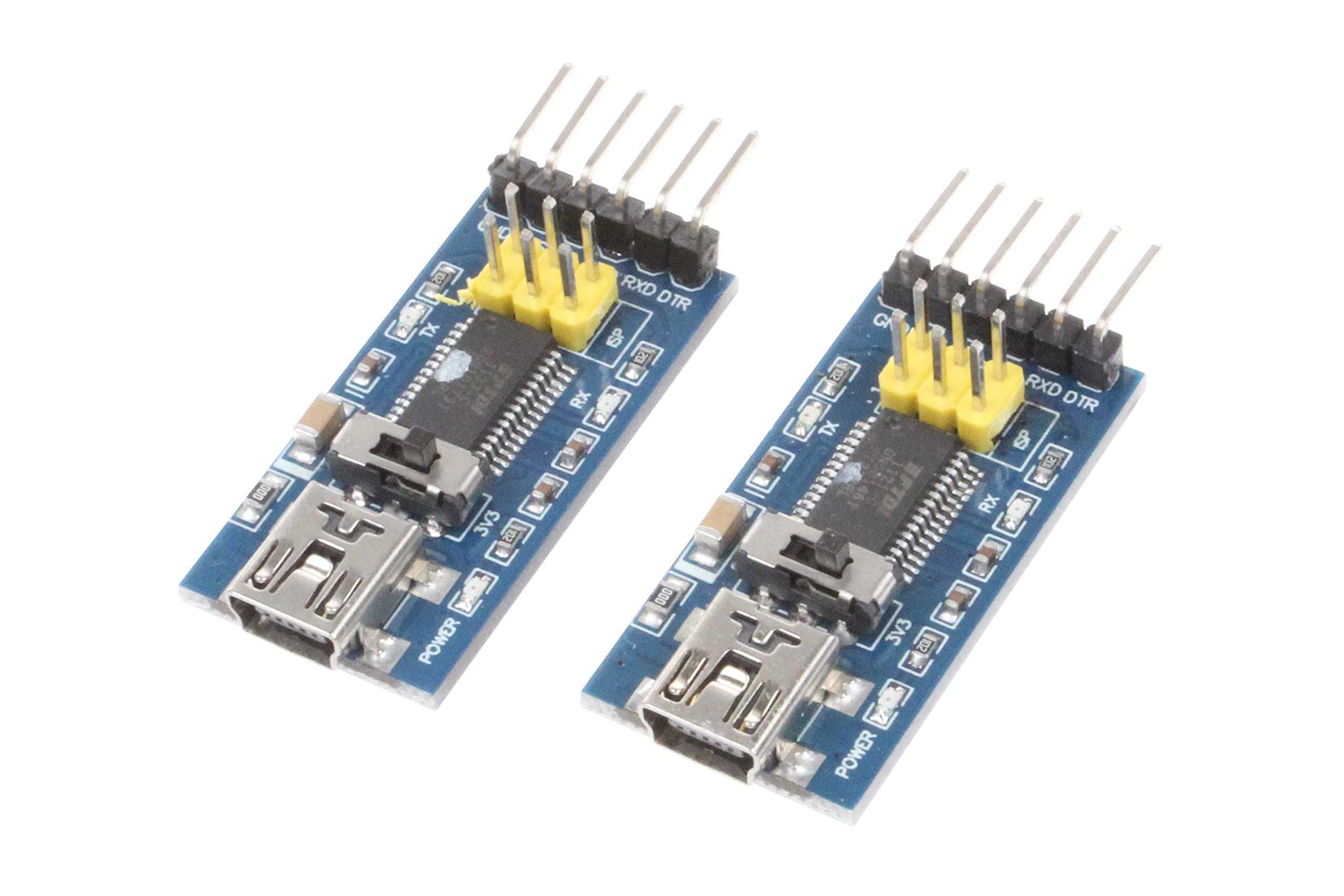 NOYITO FT232RL Mini USB to TTL Serial Converter Adapter Module 3.3V 5.5V (Pack of 2)