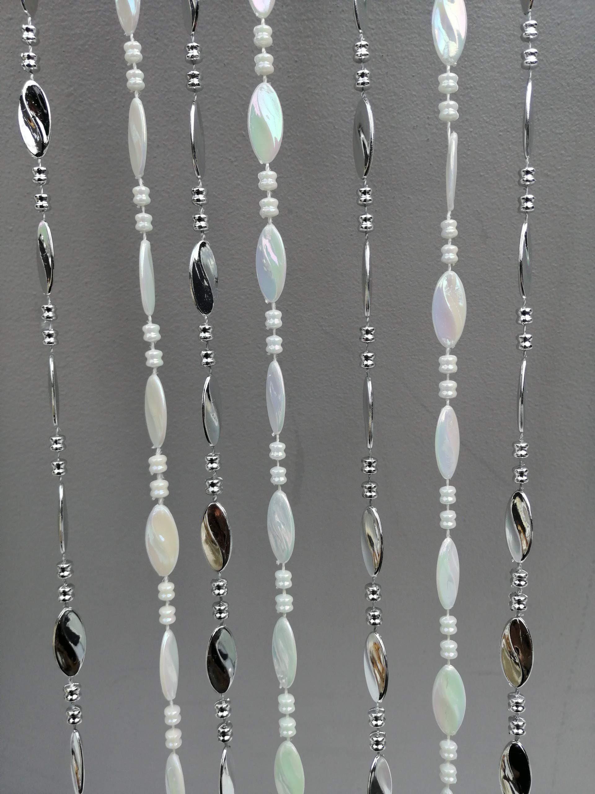 Tamers ACRYLIC WHITE SILVER BEADED DOOR CURTAIN FLY SCREEN BY LEONARDO