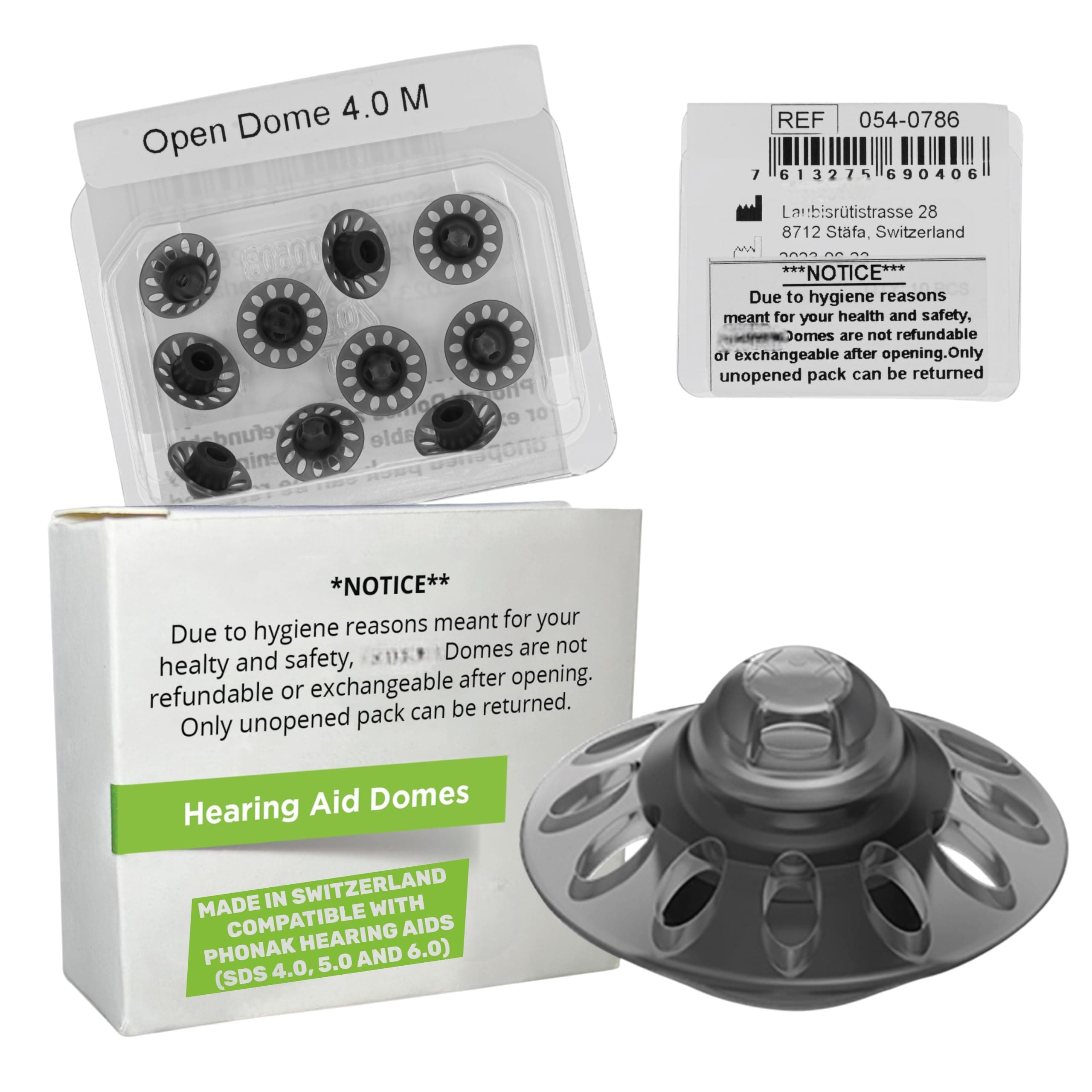 Open 4.0 Dome Medium (0.35 inch=9mm) 10 Domes, Hearing Aid Domes Compatible with Phonak Audeo Marvel Paradise Lumity Accessories -1 Pack/10 Domes Total