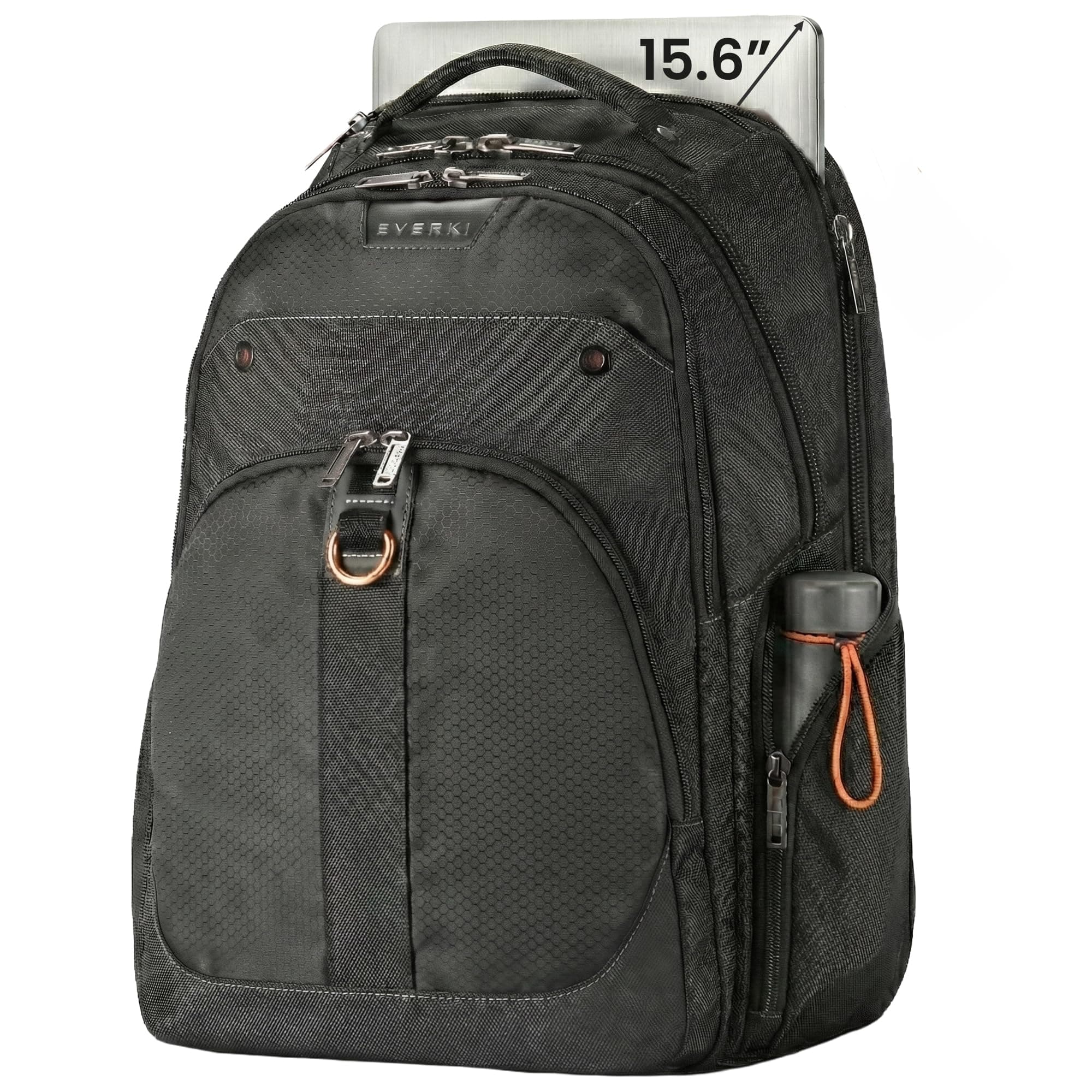 Atlas Travel Friendly Laptop Backpack, 11-Inch To 15.6-Inch Adaptable Compartment (Ekp121S15), Black