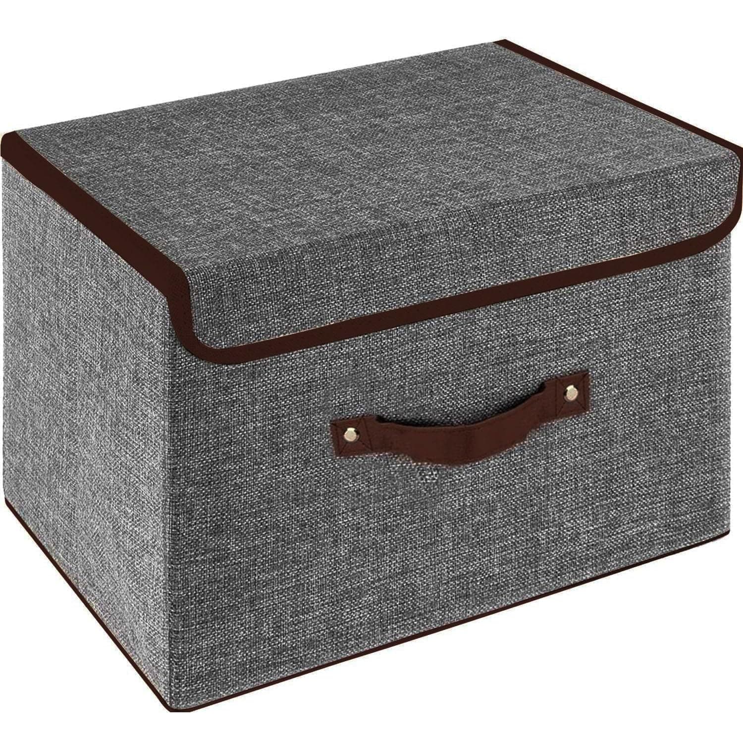 OWill Foldable Storage Boxes with Lids, Fabric Storage Cubes with Handles, for Home, Office, 25 X 19 X 16 cm(1pcs, grey)