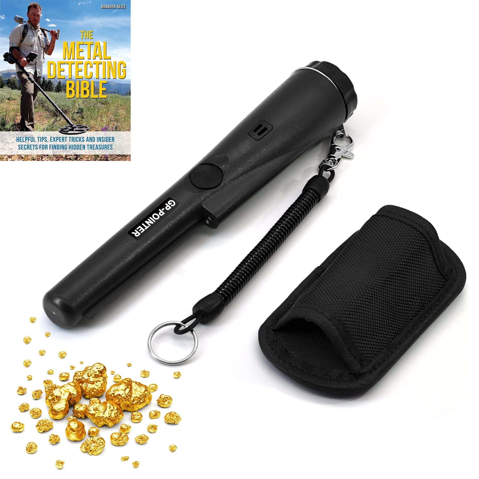 Metal Detector Pinpointer,Professional Waterproof Handheld Pin Pointer Wand Waterproof Probe Treasure Detectors for Locating Gold, Coin,Silver,Jewelry