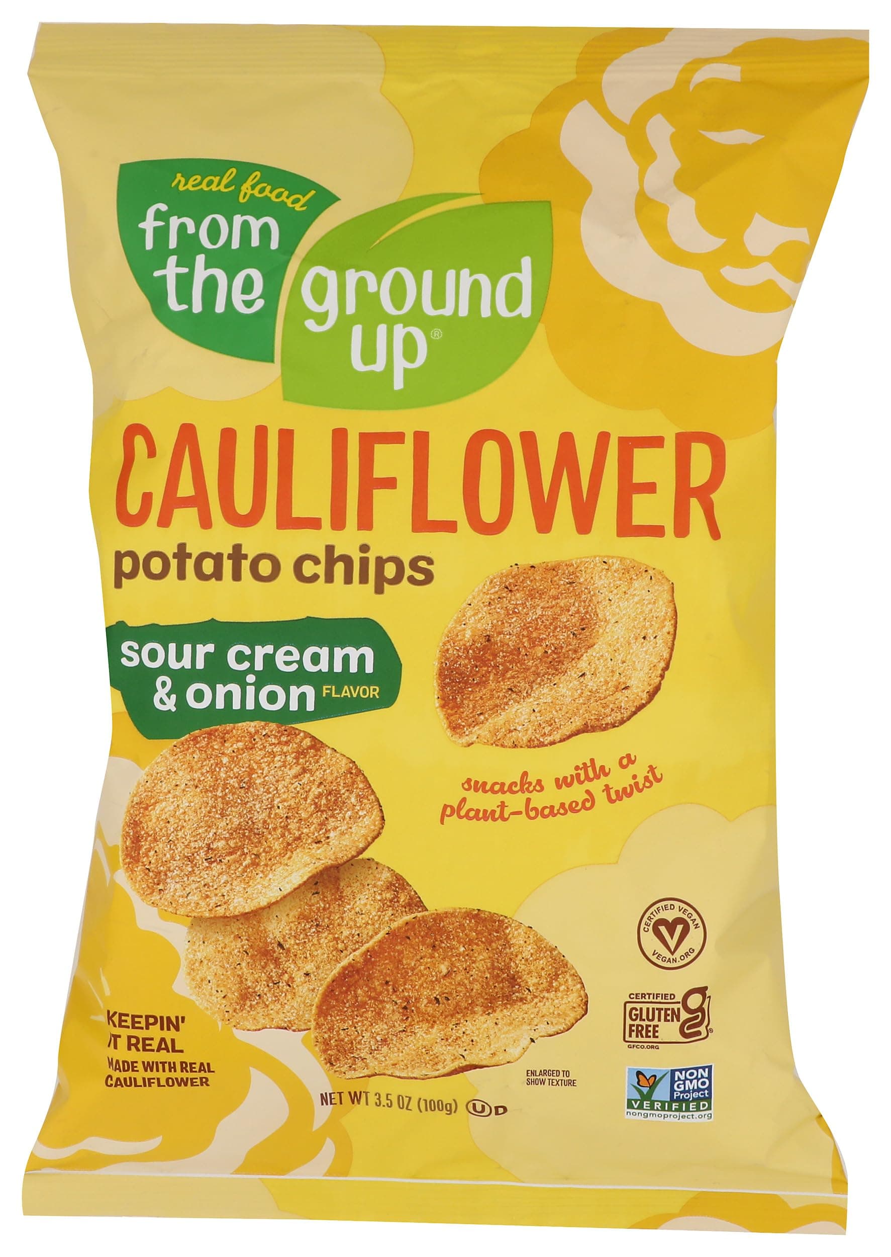 FROM THE GROUND UP Sour Cream & Onion Cauliflower Chips, 3.5 OZ