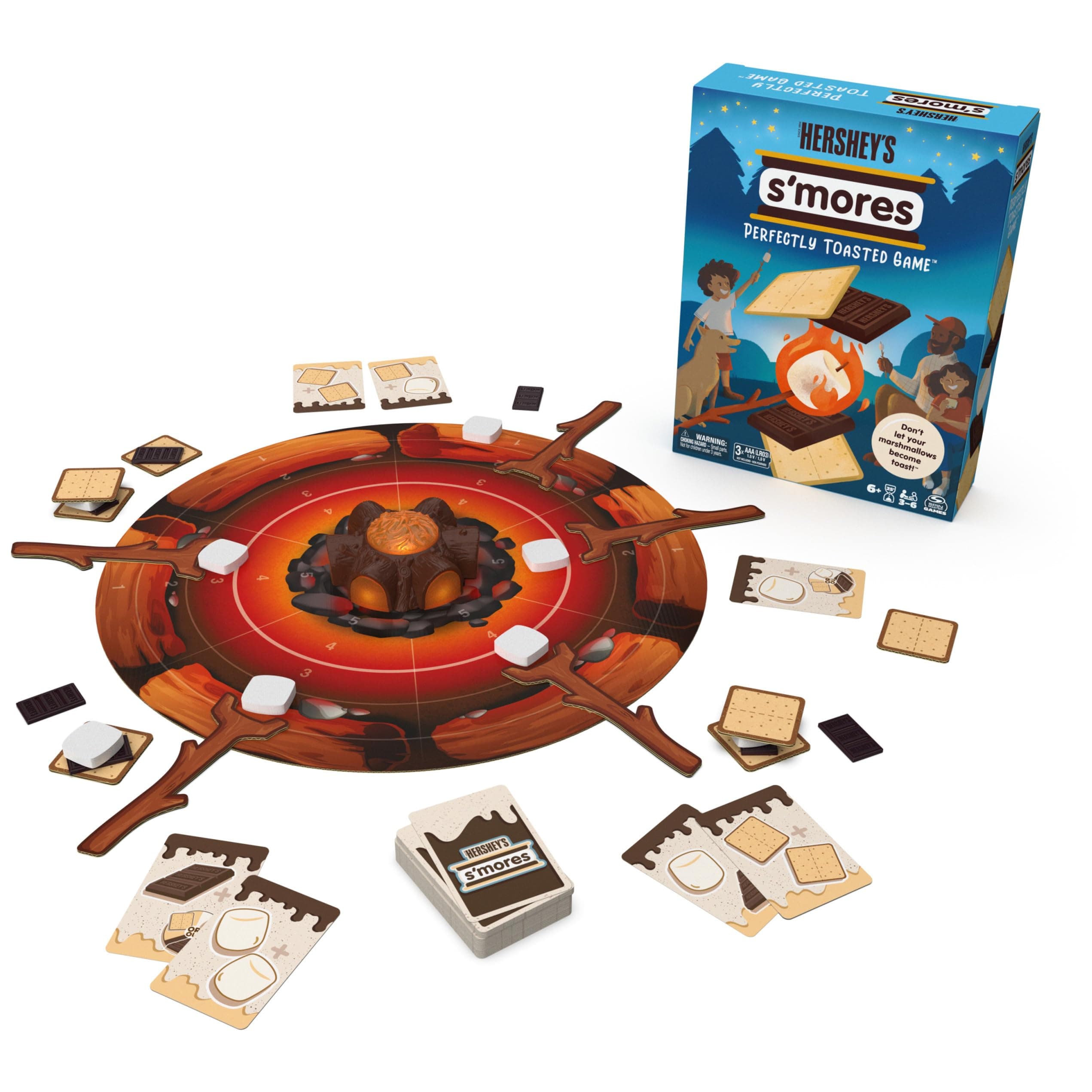 HERSHEY’S S’mores Perfectly Toasted Game by Spin Master Games, Kids Toys Kids Games Camping Games Board Games for Family Night, for Kids Ages 6 and up