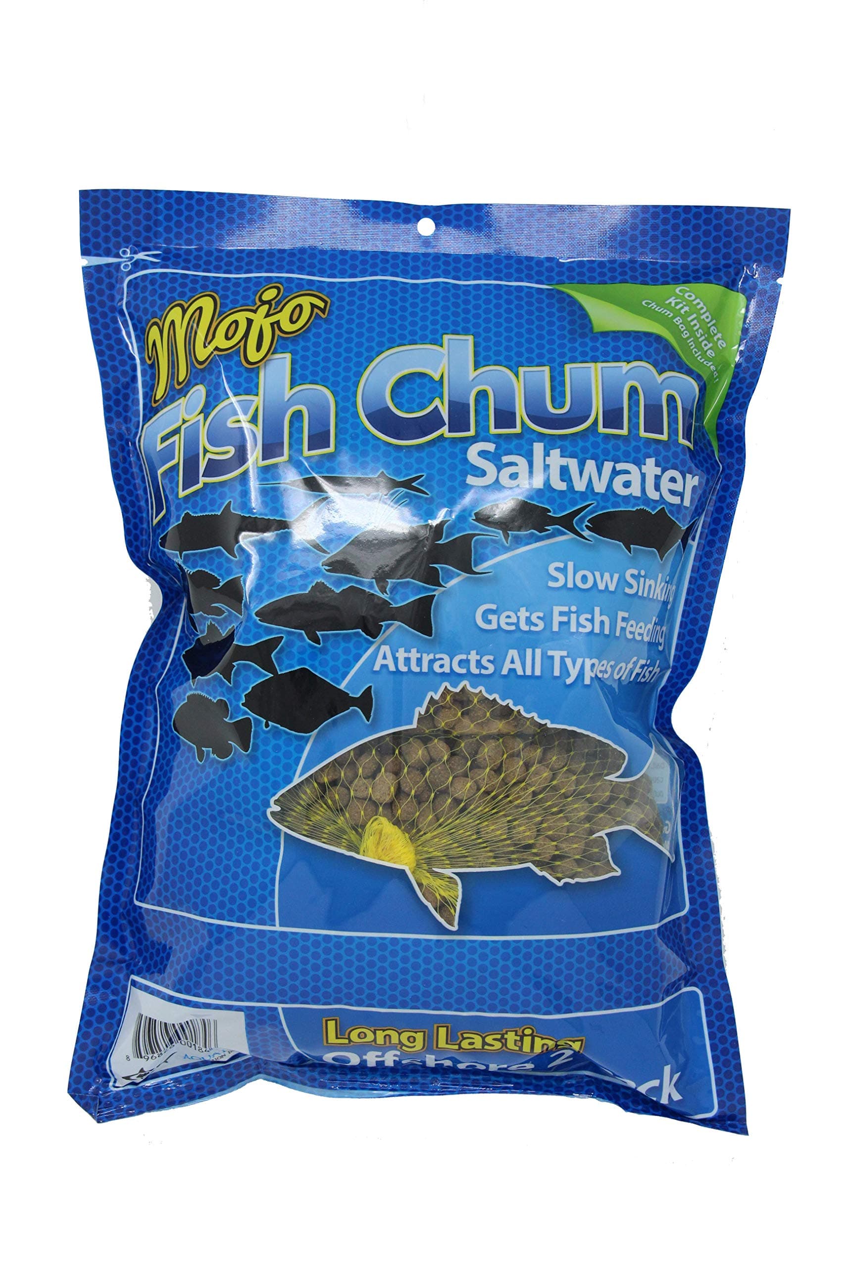 Fish Chum Mojo Dry Offshore Saltwater Fish Chum Aquatic Nutrition 2 lb, Brown, Medium Pellet (Mojodry2)