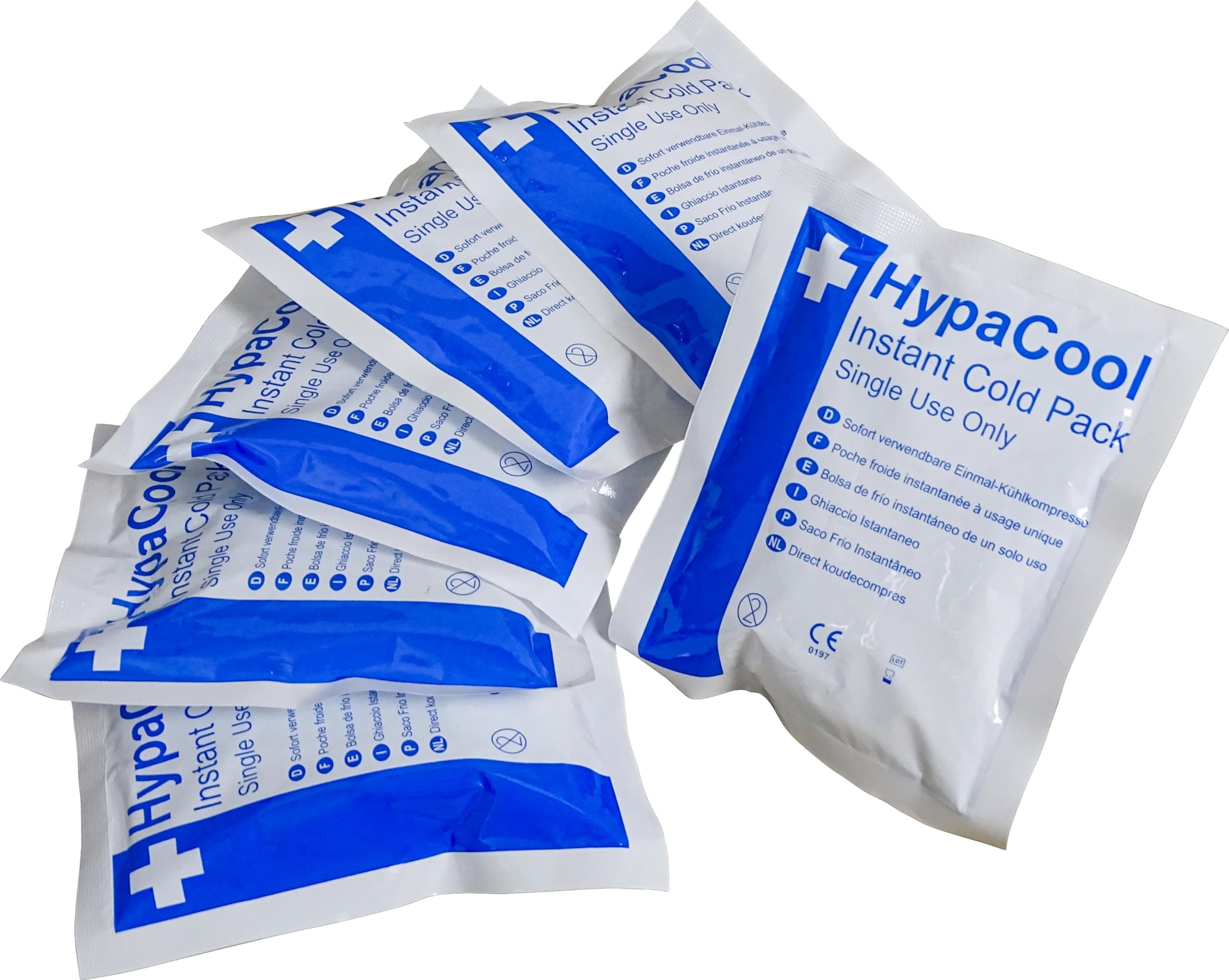 HypaCool Instant Cold Ice Pack, Compact, Pack of 24 - for First Aid, Sports Injuries and Pain Relief ,12.5cm x 15cm