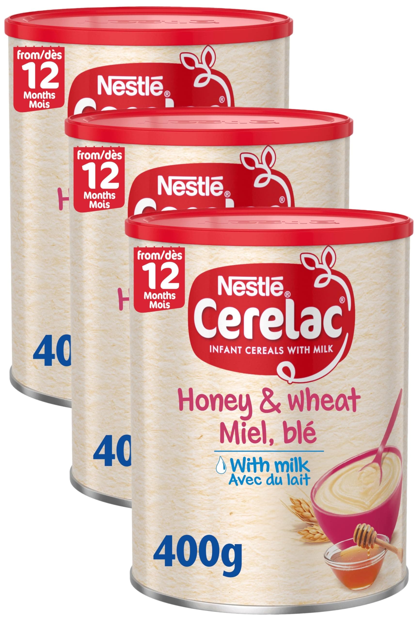 Honey & Wheat Toddler Cereal with Milk 400 g | from 12 Months+ | Toddler Cereal (Pack of 3)