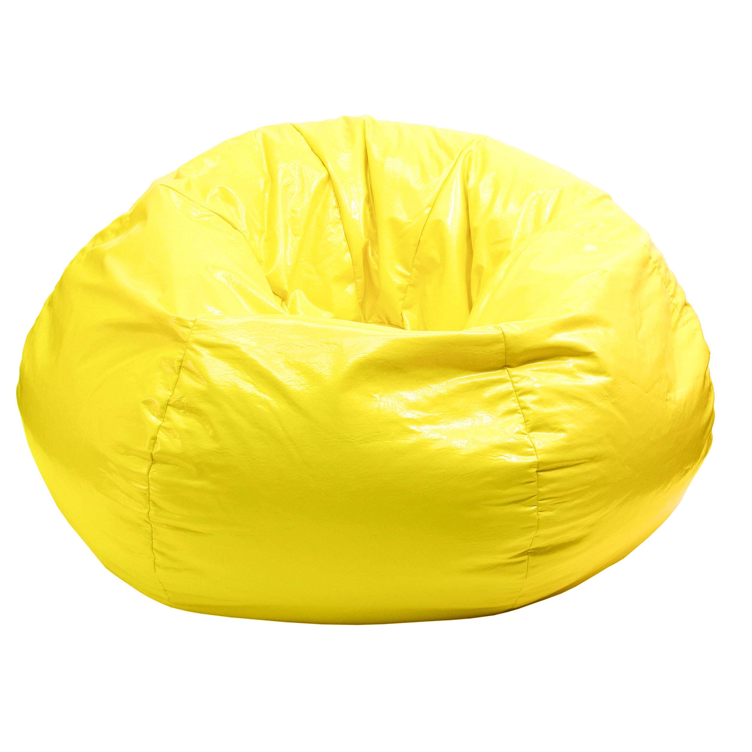 Gold Medal Bean Bags Gold Medal Glossy Vinyl Bean Bag, Small, Sunshine Yellow