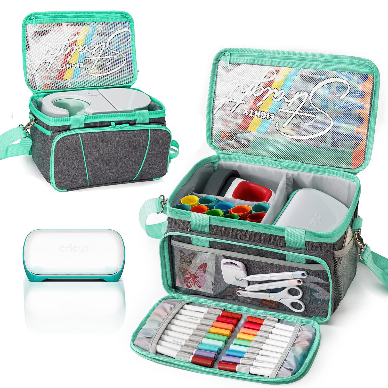 3IN1 Carrying Case For Cricut Joy, Cricut Mug Press and Easy Press Mini, Cricut Joy Bag With Pockets for Cricut Accessories, Tool Set