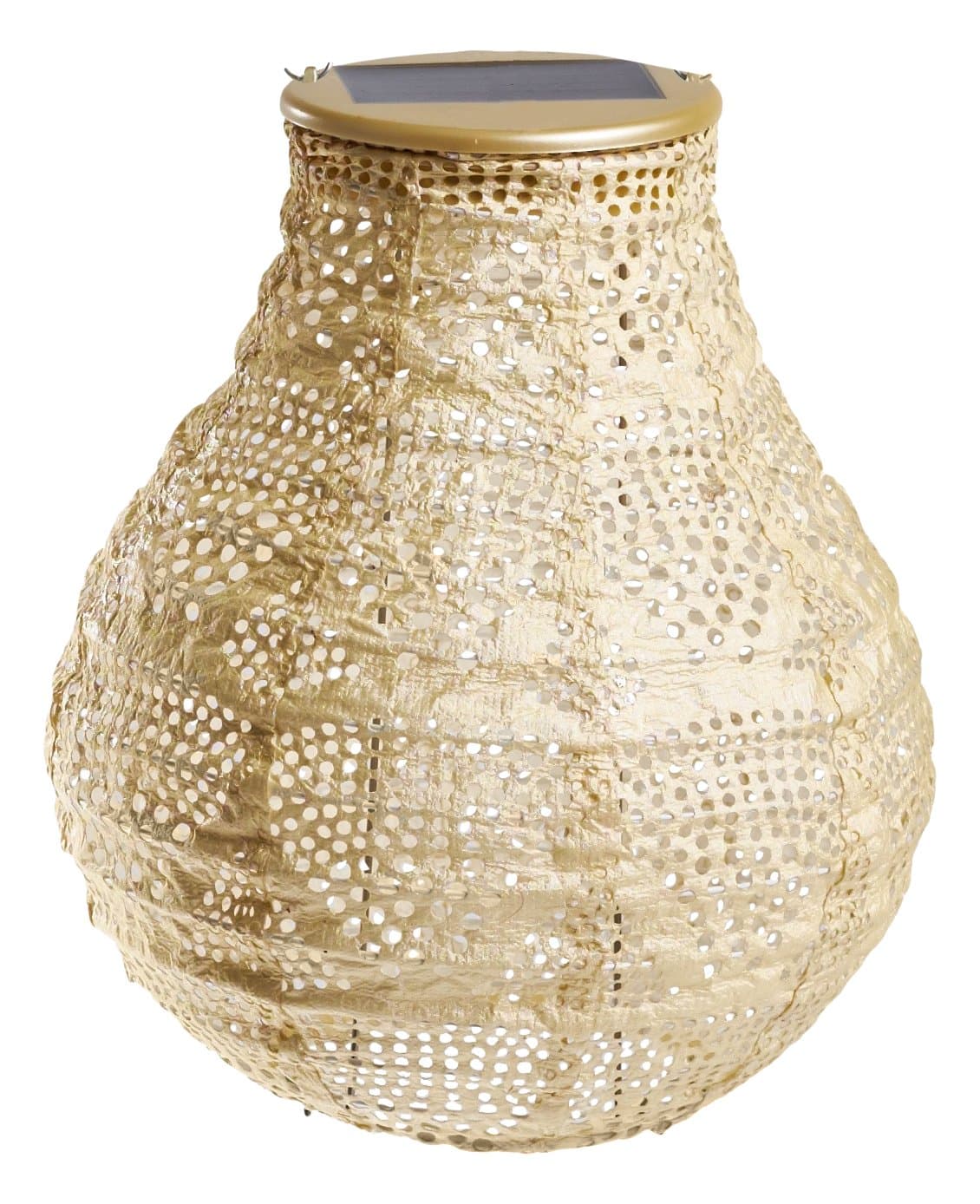 Allsop Soji Stella Bulb Solar Lantern, 8" LED Outdoor Light, Handmade with Weather-Resistant UV Treated Fabric, Stainless Steel Hardware, Auto Sensor on/Off, for Patio, Deck, Garden