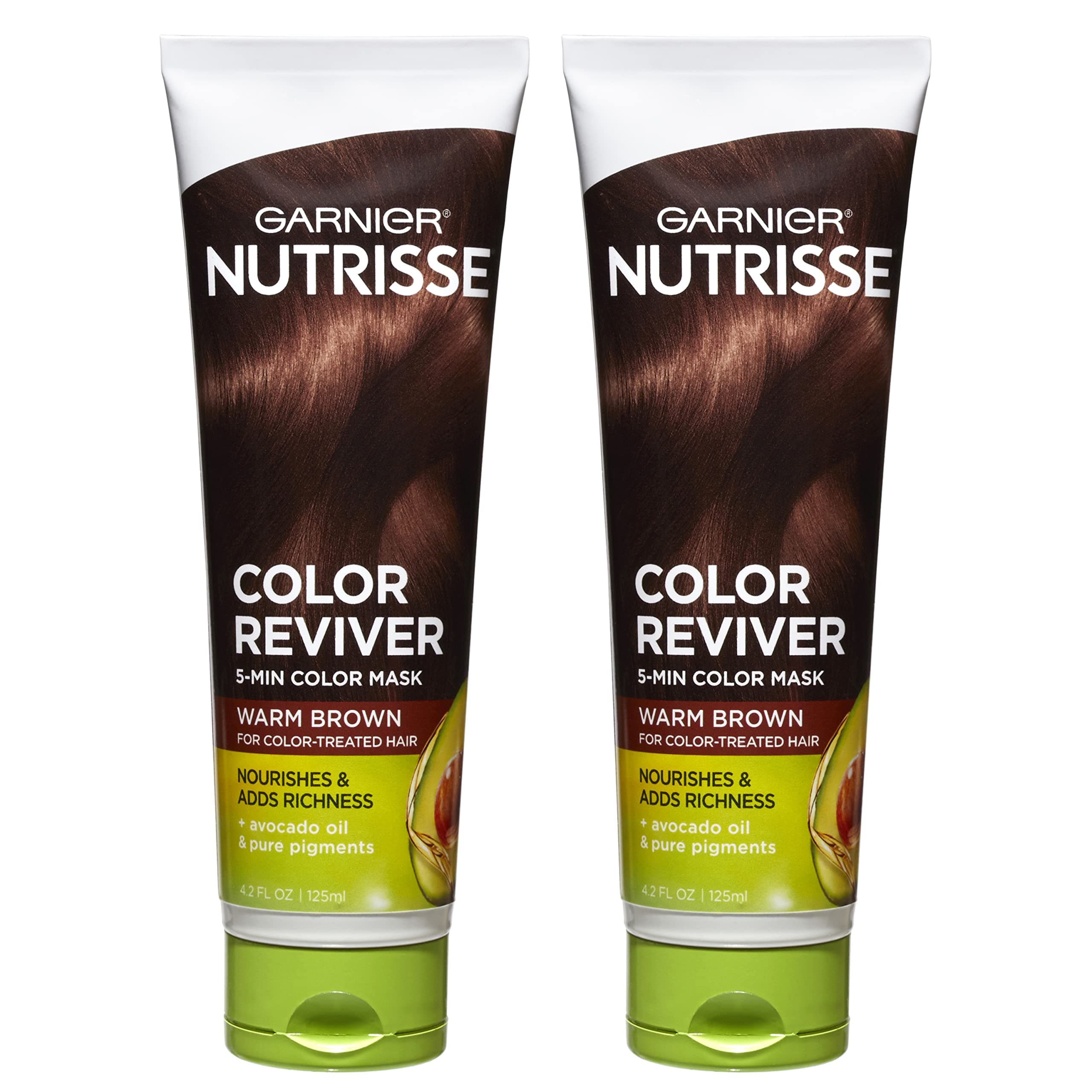 Hair Color Nutrisse Color Reviver 5 MIN Color Mask, Warm Brown for Color Treated Hair to Nourish & Adds Richness (For Mahogany and Chestnut Browns), 4.2 Fl Oz, 2 Count (Packaging May Vary)