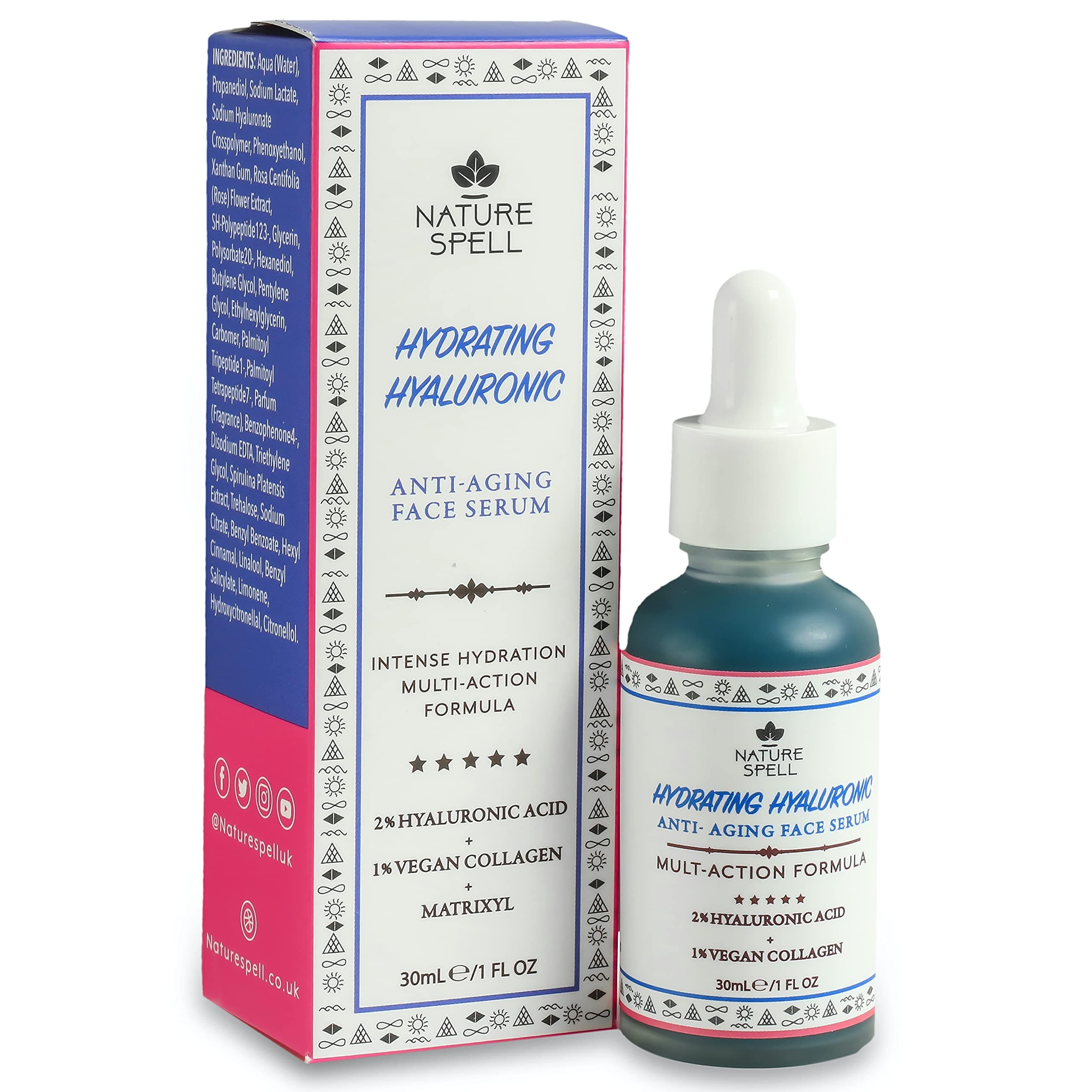Hyaluronic Acid Serum, Hydrates & Nourishes Face, For All Skin Types, Vegan & Cruelty-Free, 30ml