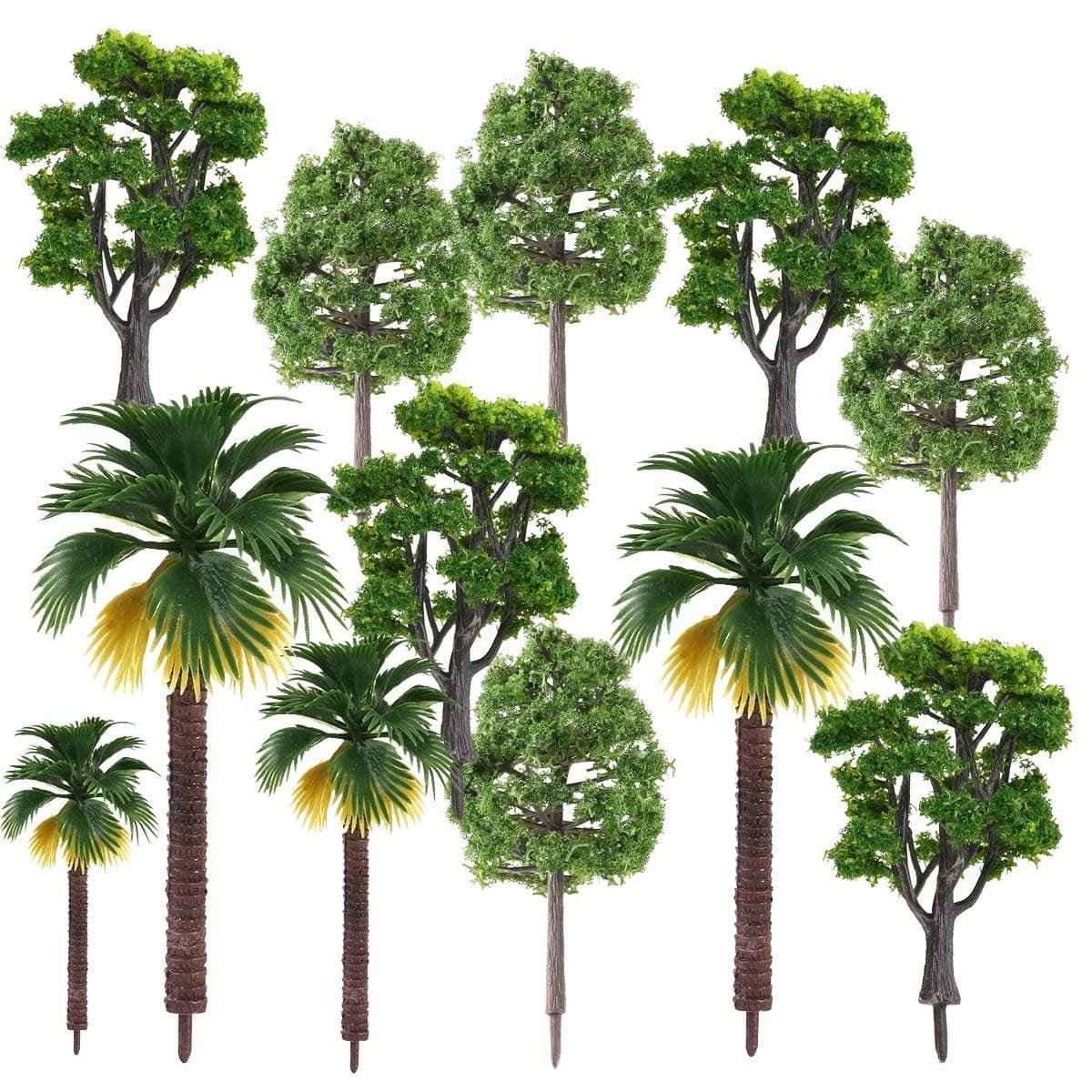 Model Trees, Miniature Trees, Rainforest Trees, Diorama Models Trees, Architecture Trees, Model Landscape Railroad Railways Train Scenery Scale Trees with No Stands 12 Set
