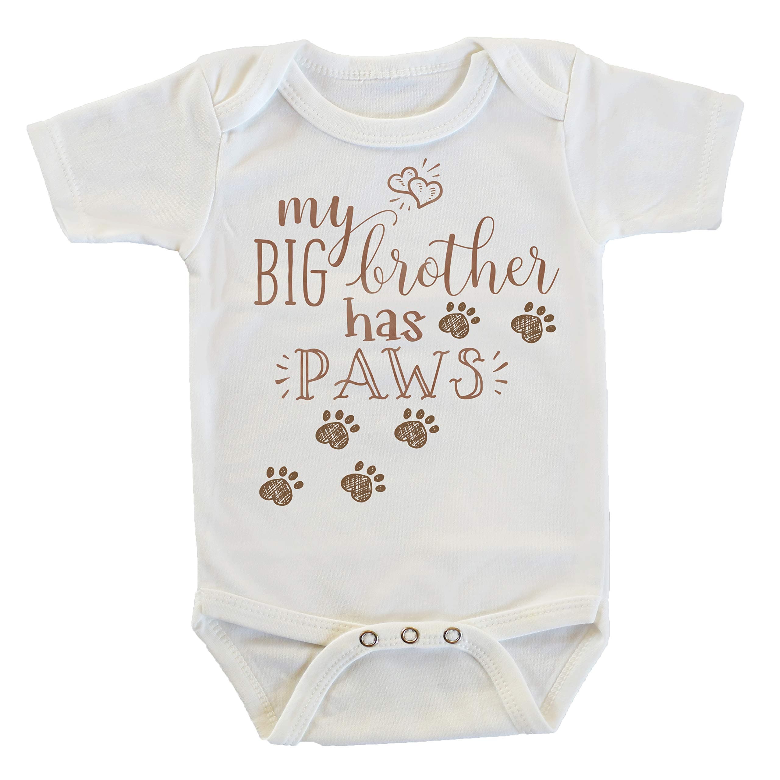 Witty and Bitty My Big Brother Has Paws in Brown Onesie/Bodysuit