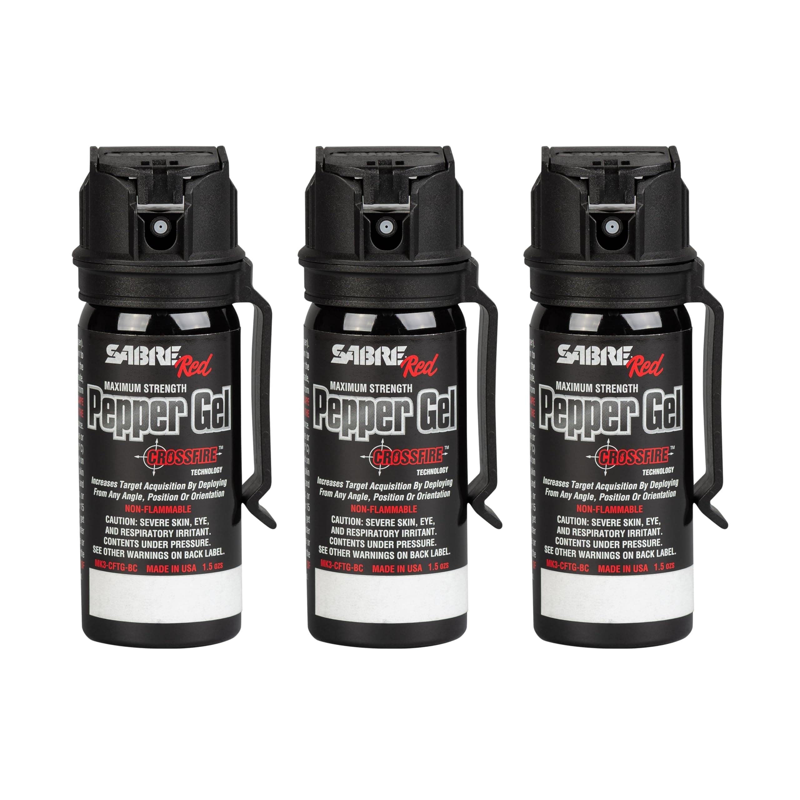 Crossfire Pepper Gel, Deploys At Any Angle, Maximizes Target Acquisition Against Multiple Threats, Belt Clip For Easy Carry, Fast Flip Top, Max Police Strength OC, Pepper Spray Option 1.5 fl oz