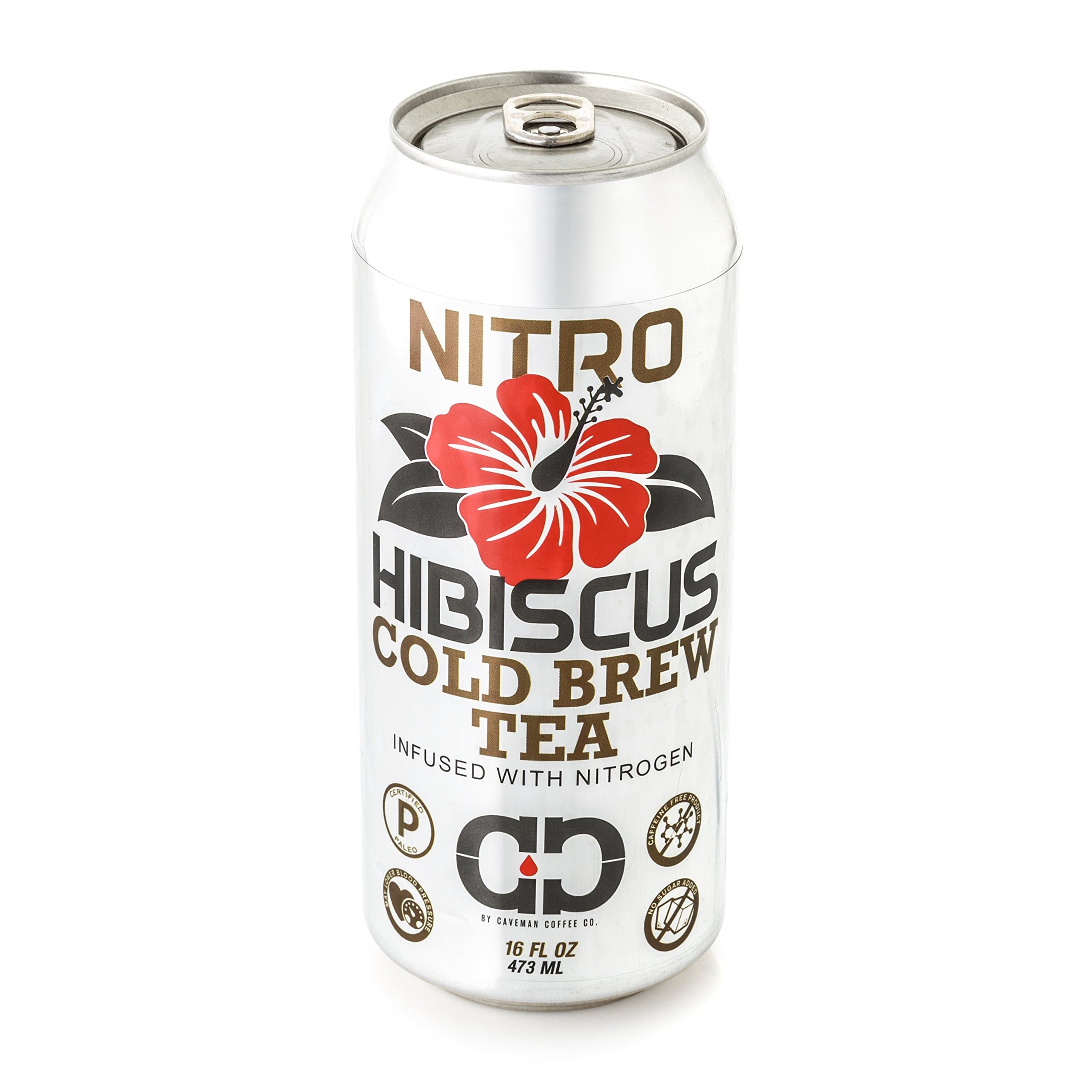 CAVEMAN COFFEE CO Nitro Cold Brew Hibiscus Tea, 16 FZ