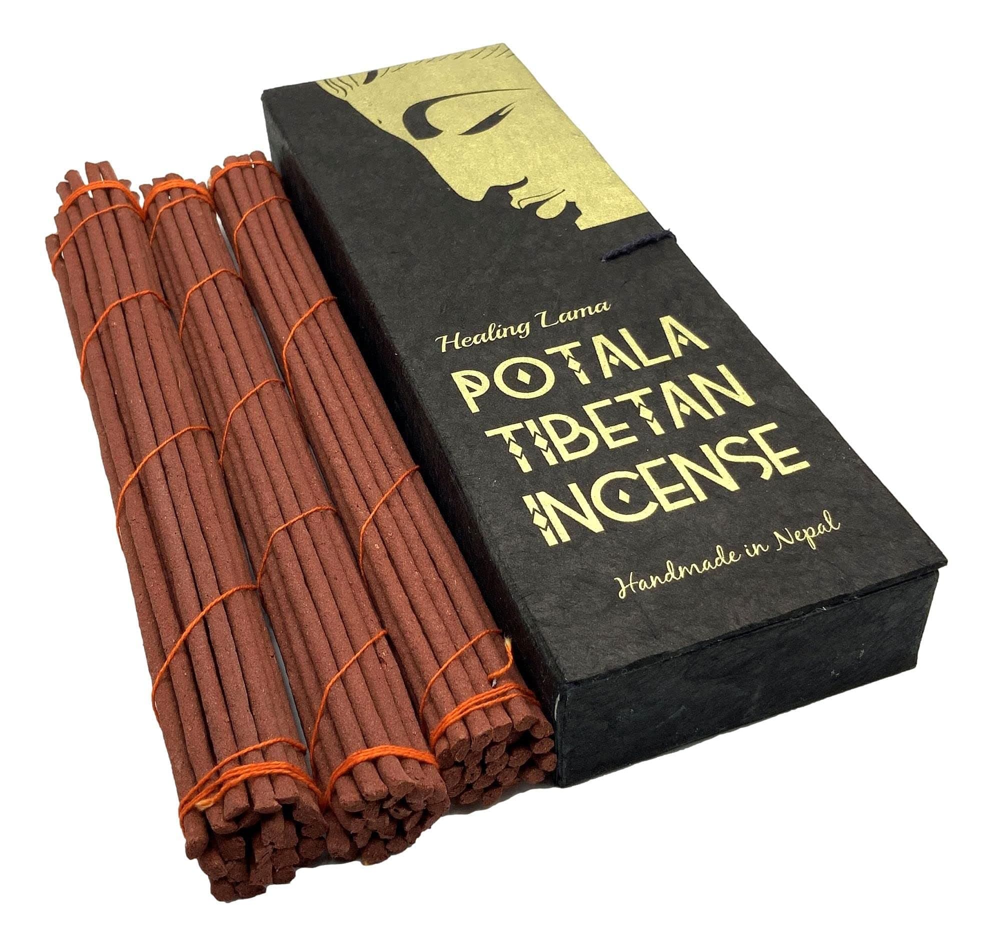 Potala Tibetan Traditional Meditation Incense. Large 3 Bundles Set. 60 Plus Sticks. 10 Inches Long.