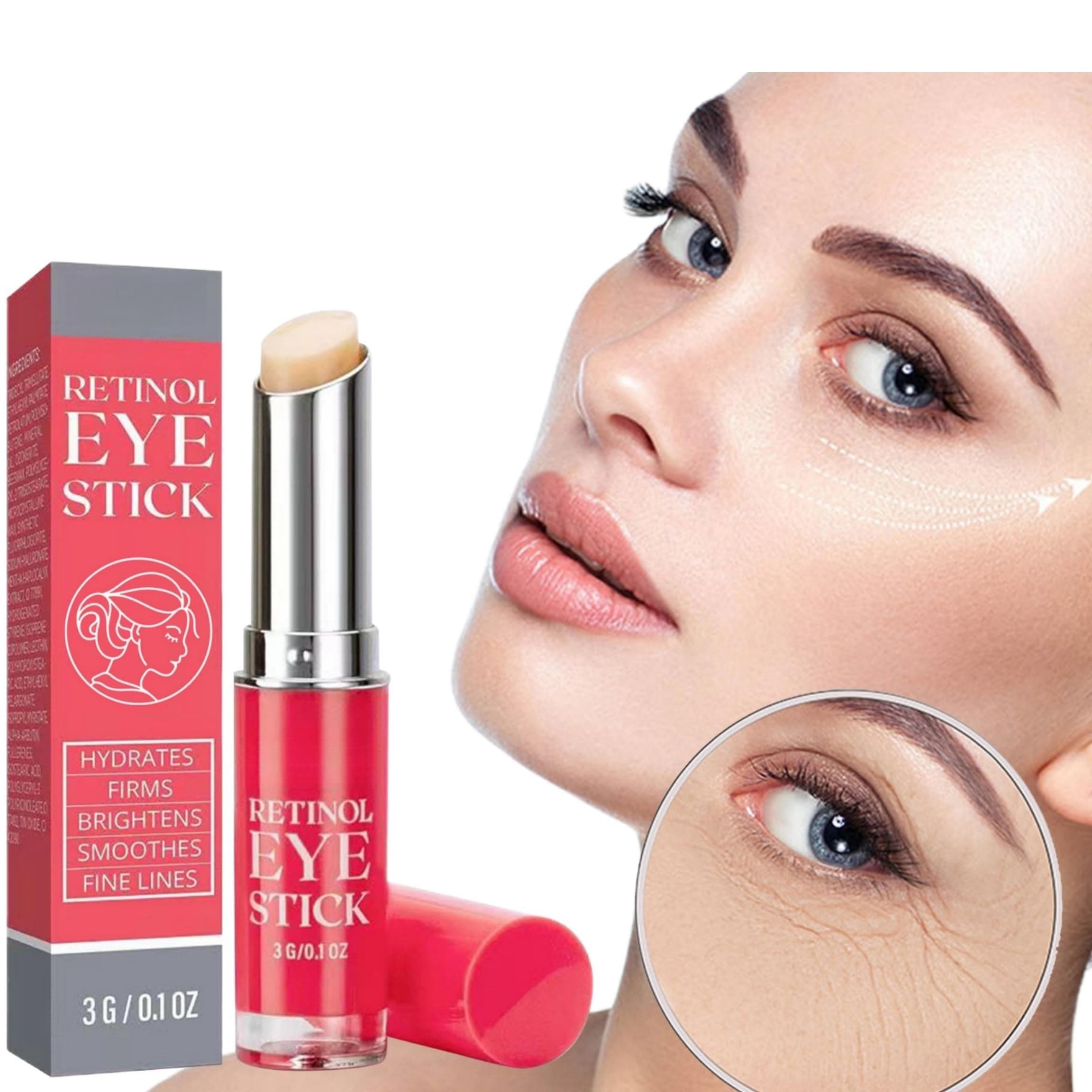 Retinol Eye Cream Stick Repair Eye Skin Firming Fine Lines Tender Skin Moisturizing Eye Care Eye Cream for Repairing and Tightening, Revitalize Eye Area Reducing Fine Lines and Wrinkles