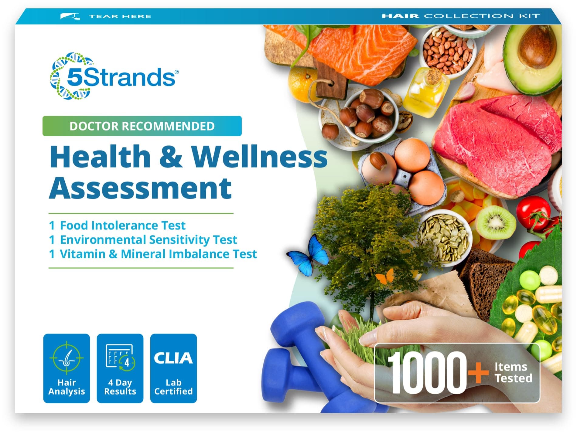 Food Intolerance, Environmental Sensitivity & Nutritional Imbalance Test, 1052 Items Tested, Gut Health & Nutrition Absorption Testing for Adults & Kids, Results in 4 Days