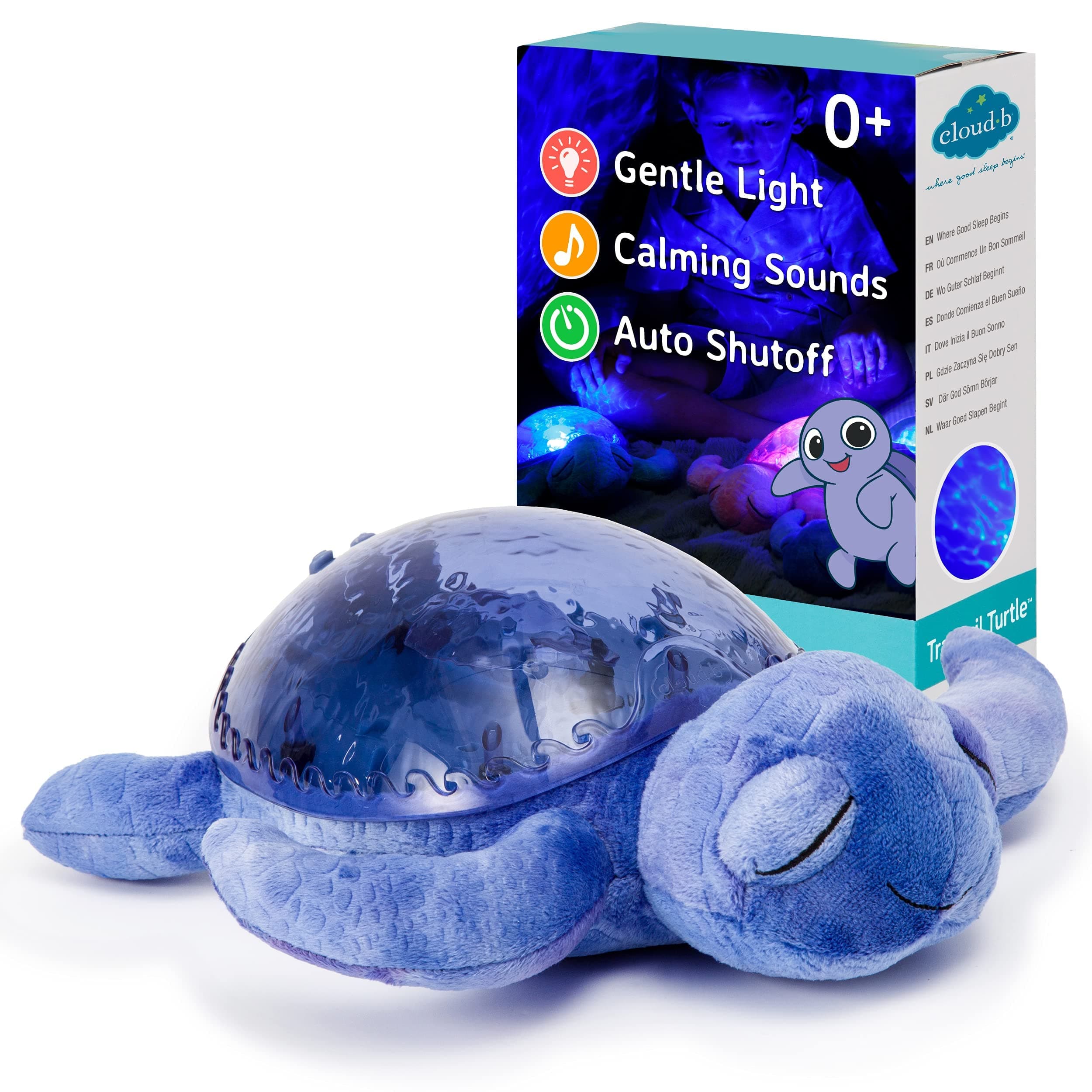 Tranquil Turtle Ocean - Ocean Projector Night Light Kids - Plush Baby Night Light with Soothing Sounds | Eases Fear of the Dark | Auto Shut Off, Safe LEDs | Newborn Essentials