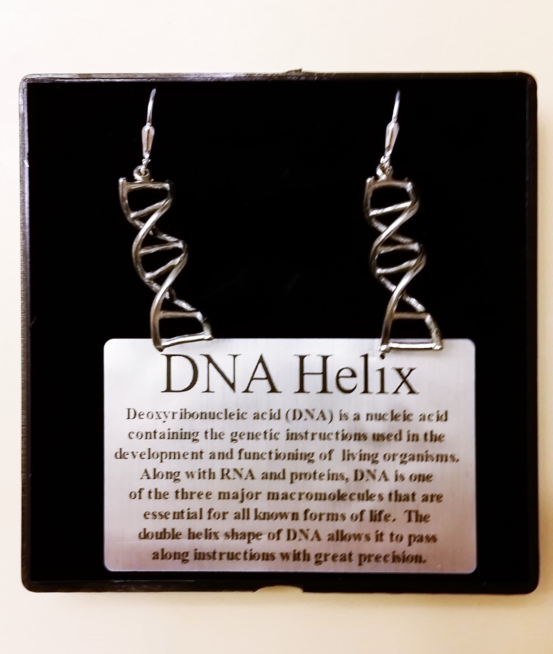 DNA Earrings (Pewter) sterling silver leverbacks
